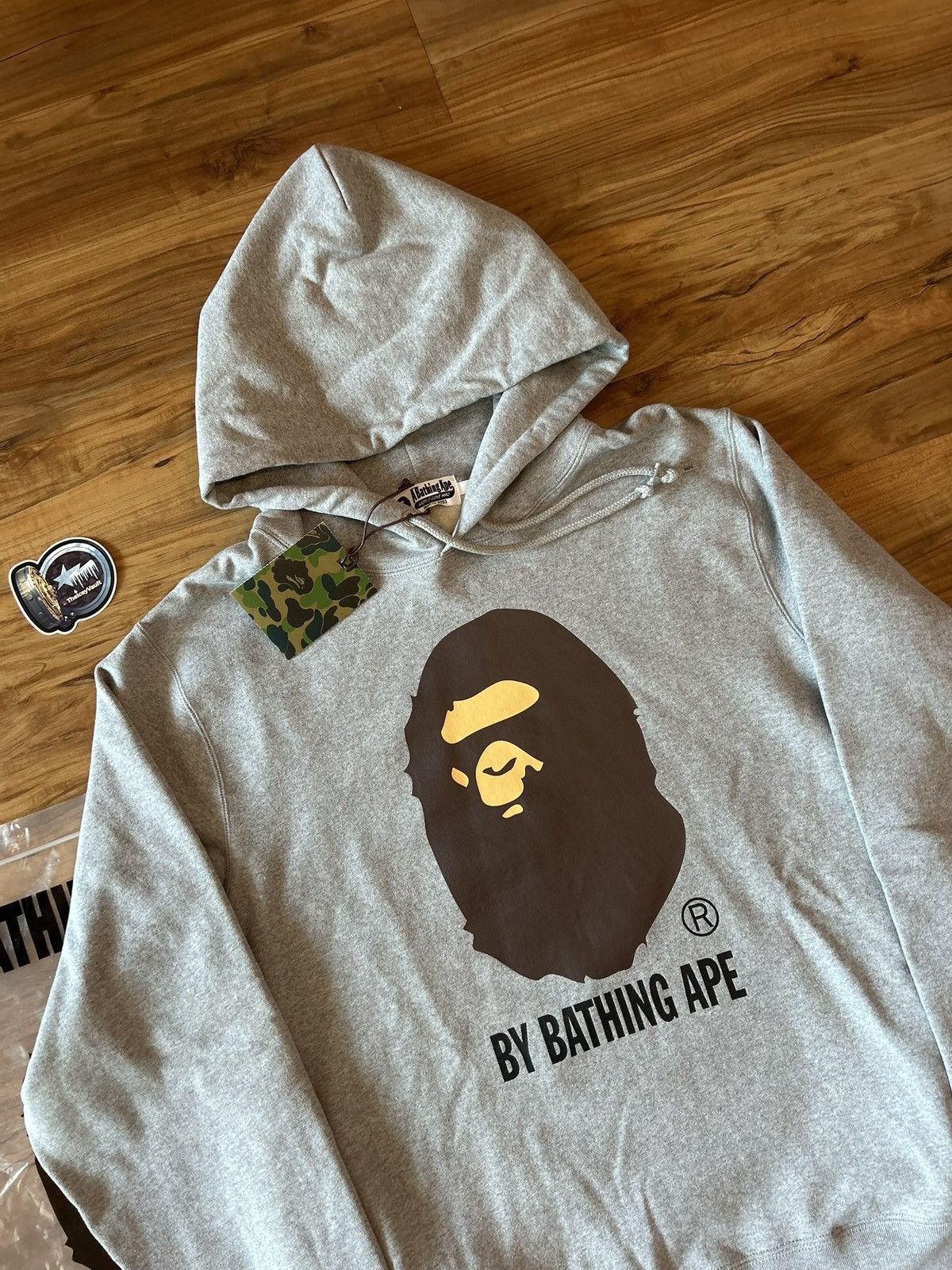Bape NEW Bape Gray By Bathing Ape Face Pullover Hoodie Size US XL / EU 56 / 4 - 2 Thumbnail