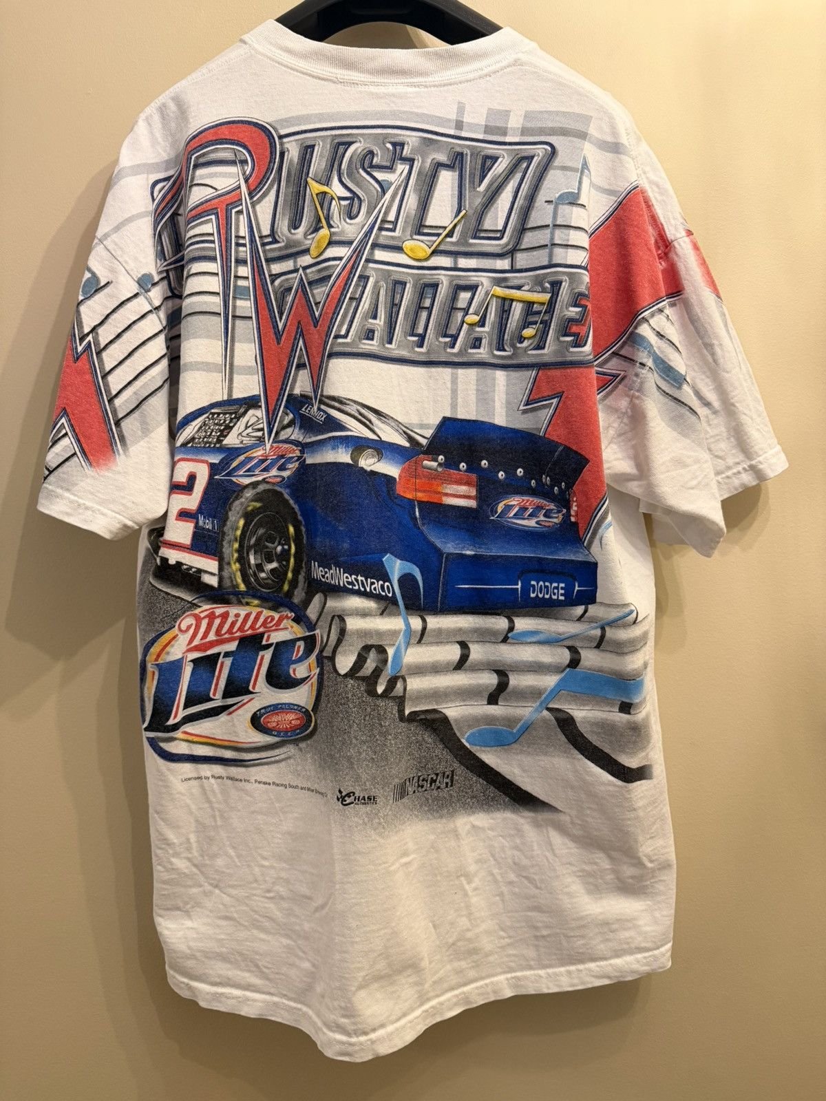 Vintage VINTAGE NASCAR Total print Shirt RUSTY WALLACE Racing L Size US L / EU 52-54 / 3 - 4 Thumbnail
