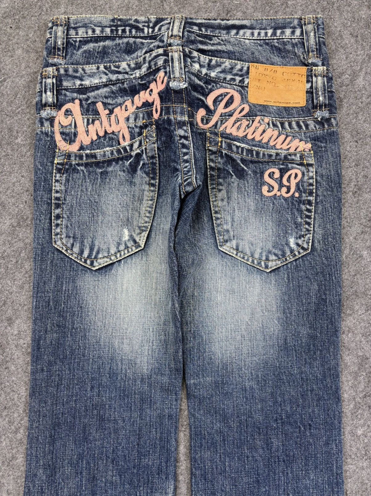 Japanese Brand 💥Double Waist💥Antgauge Rare Fades Distressed Denim F799 Size 29" - 9 Thumbnail
