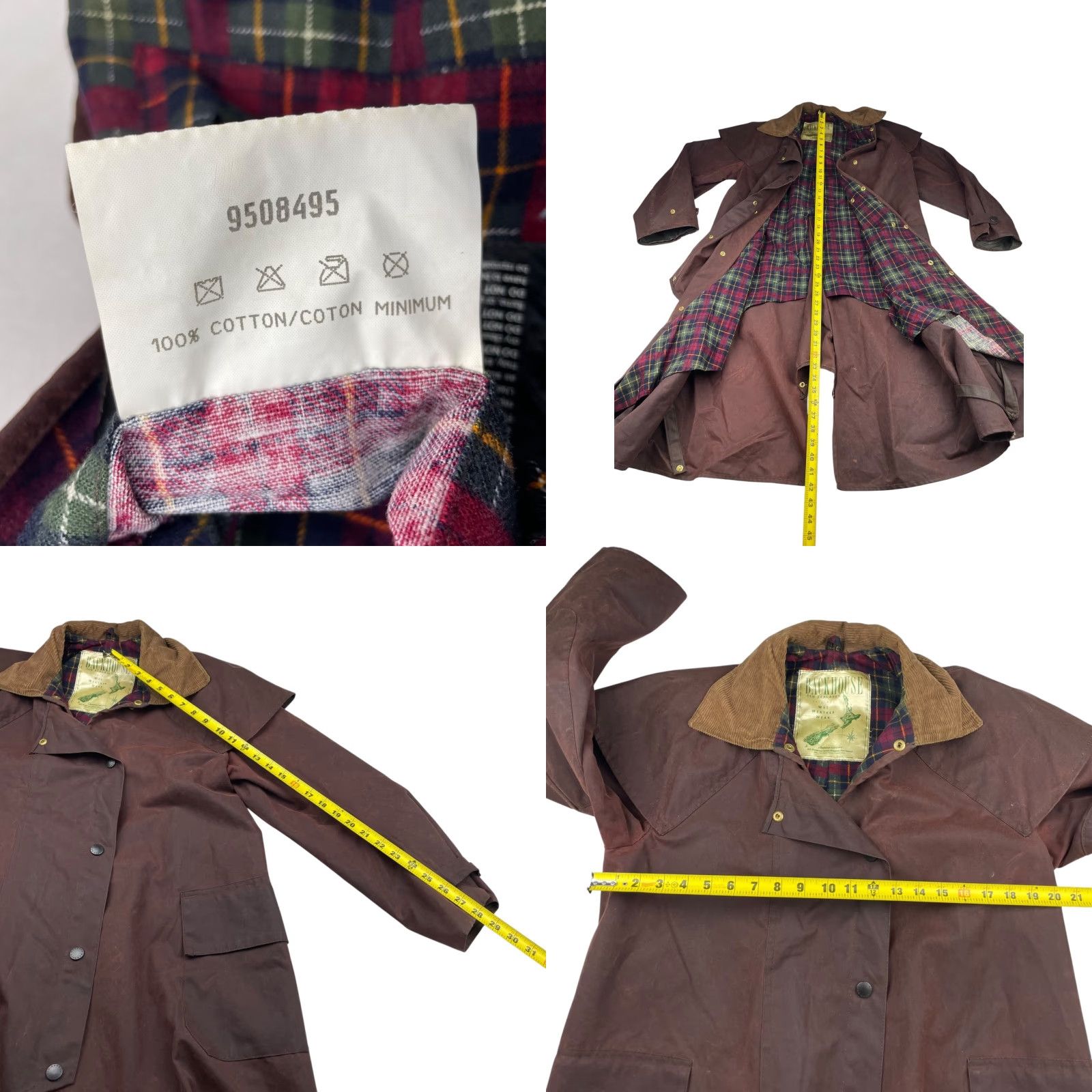 Barbour Backhouse Barbour Stockman Men’s Trench Coat Brown Waxed Cotton Long Wool Lined Snap Closure All Season Mens M Size US M / EU 48-50 / 2 - 8 Thumbnail