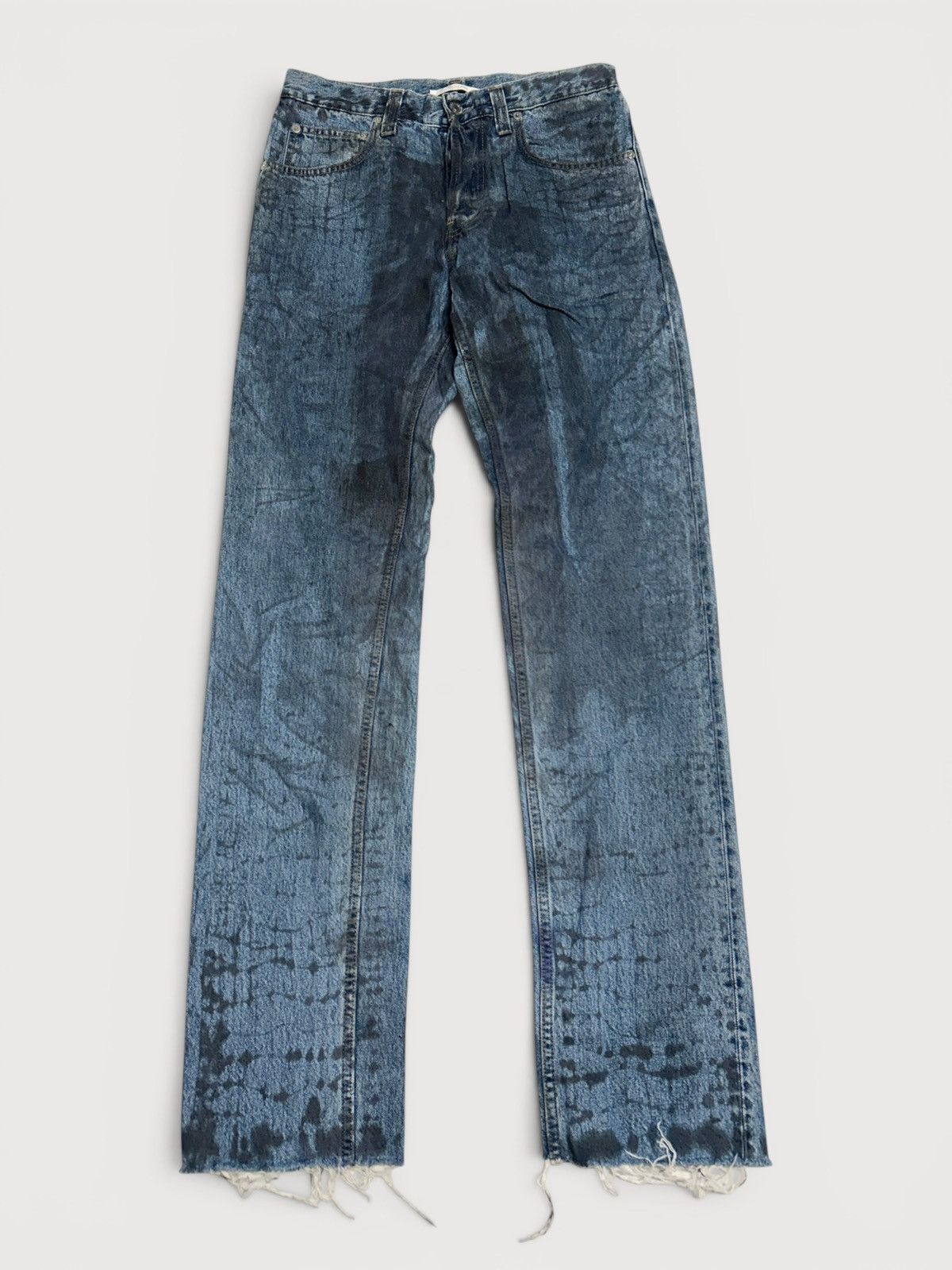 Helmut Lang SS2018 Distressed Marble Wash Denim Size US 29 - 1 Thumbnail