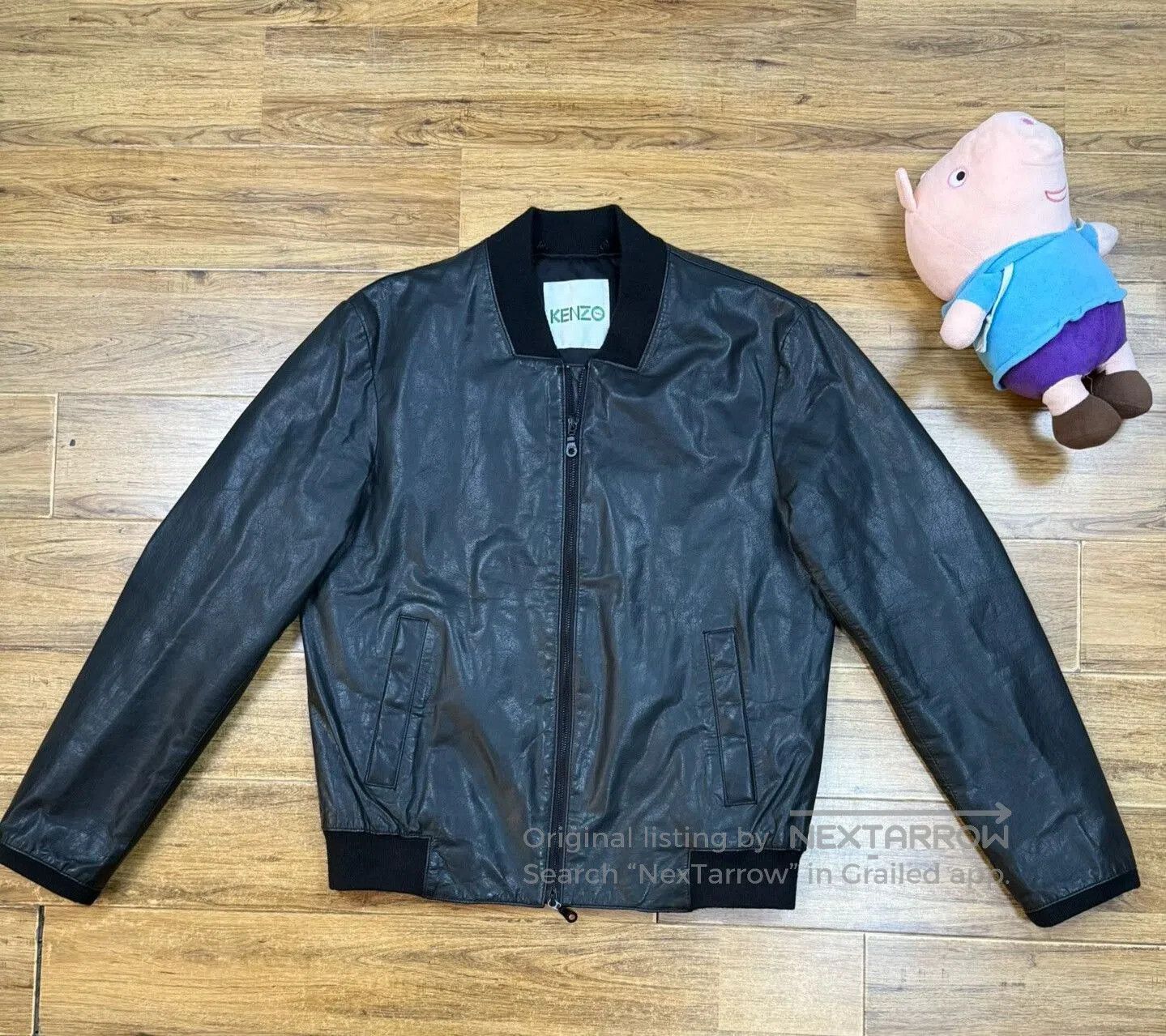 Kenzo KENZO Men's Leather Jacket with Embroidery. Size US XL / EU 56 / 4 - 1 Thumbnail