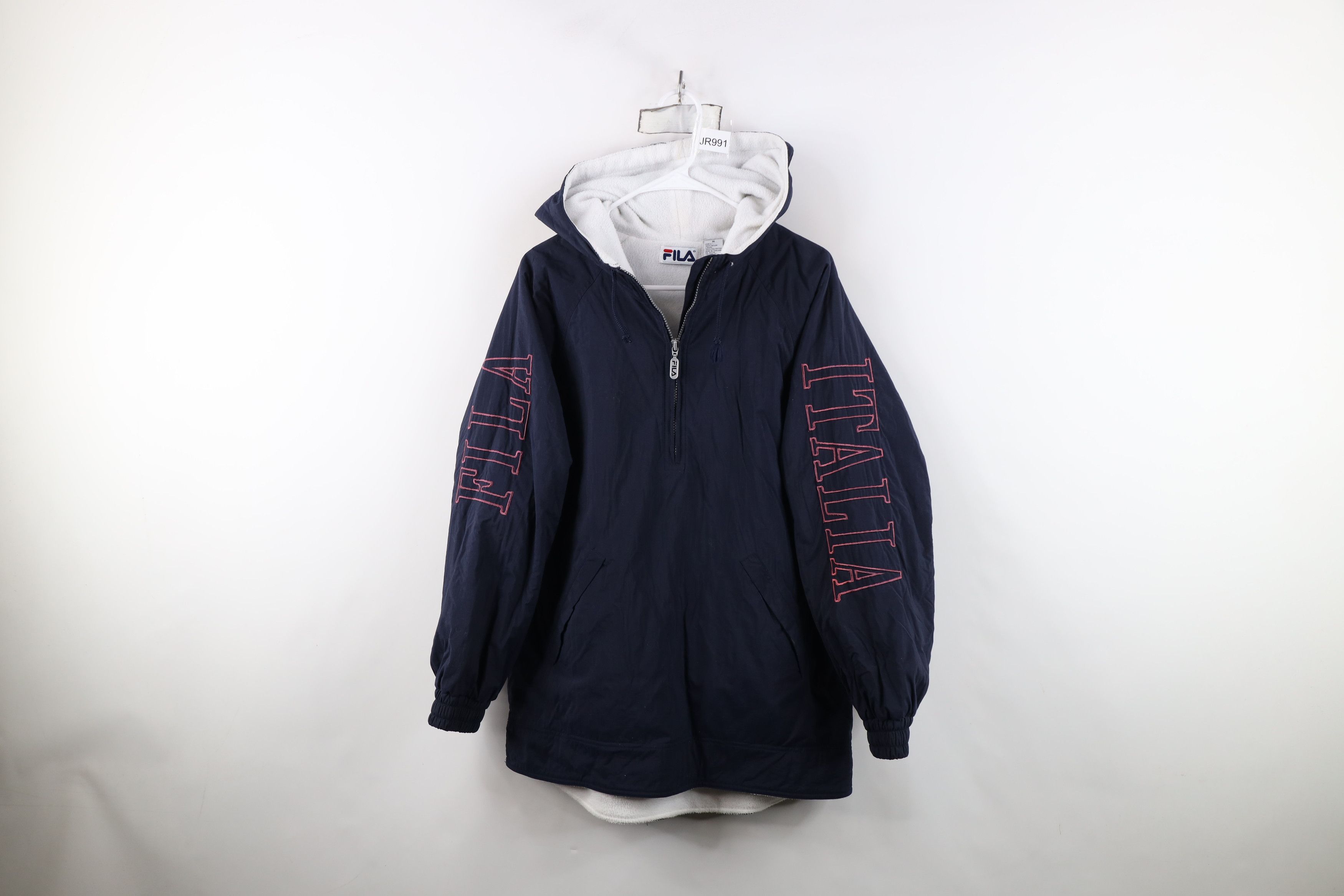 Fila Vintage 90s Fila Spell Fleece Lined Half Zip Hooded Jacket Size US M / EU 48-50 / 2 - 1 Thumbnail