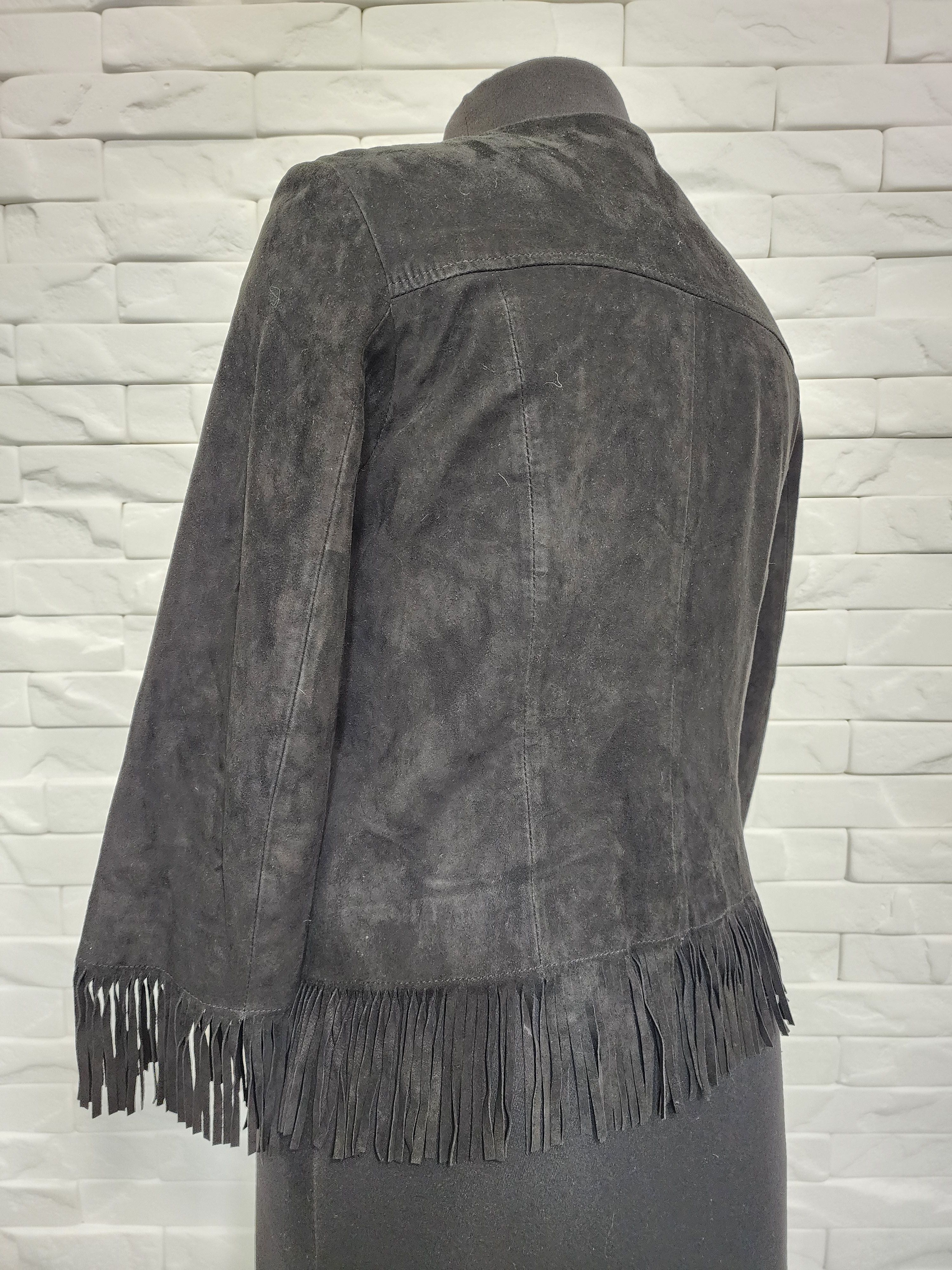Genuine Leather Black Suede Leather Jacket: Women's Style Size M / US 6-8 / IT 42-44 - 5 Thumbnail