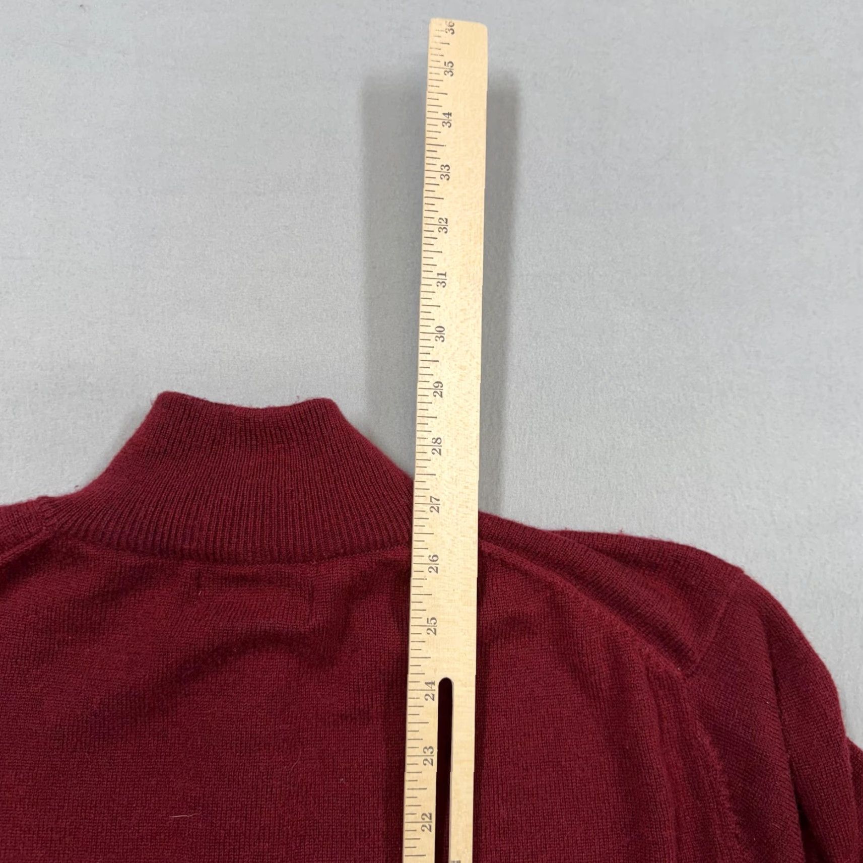 Vintage Stauer Sweater Mens Large Red Full Zip Mock Neck Cashmere Knit Solid Casual Size US L / EU 52-54 / 3 - 7 Thumbnail