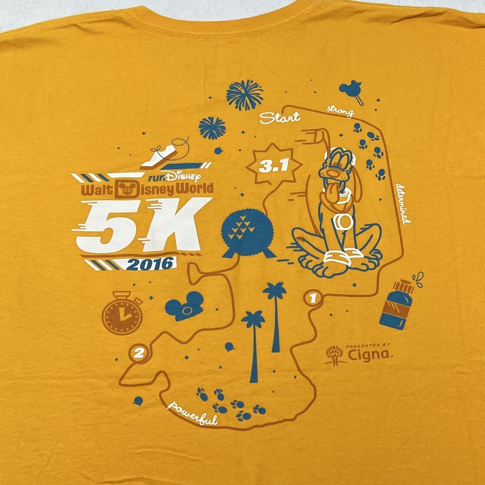 Hanes RunDisney Men's XXL 2016 5K Race Tee Pluto Graphic T Shirt Size US XXL / EU 58 / 5 - 10 Thumbnail