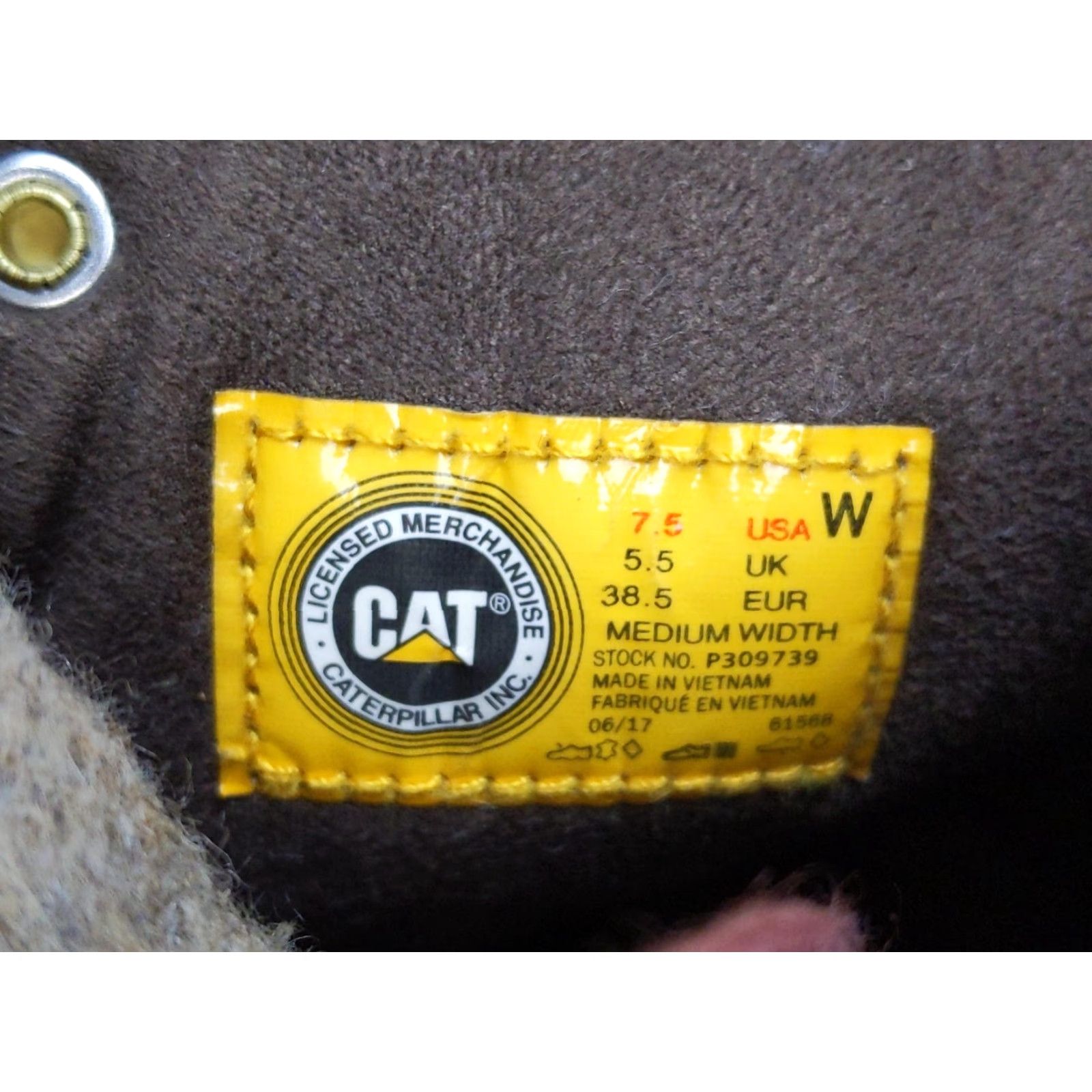 Vintage CAT Caterpillar Boots Womens 7.5 Hiking Snow Boot Brown Green Faux Fur Lined Leather Ankle Size US 8 / IT 38 - 4 Thumbnail