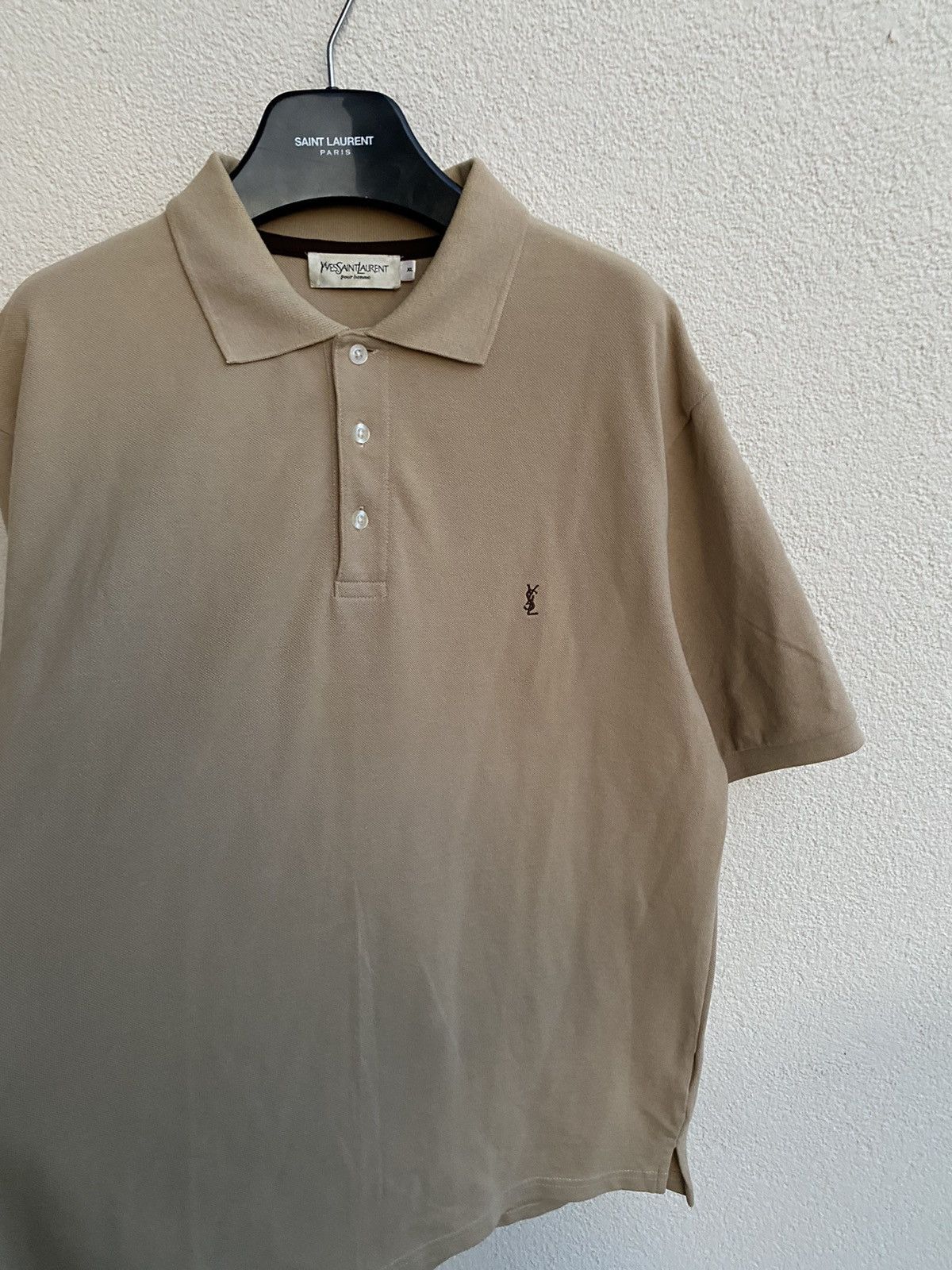 Yves Saint Laurent Beige YSL Polo Shirt Tan YSL T-shirt YSL Shirt Size US XL / EU 56 / 4 - 15 Thumbnail