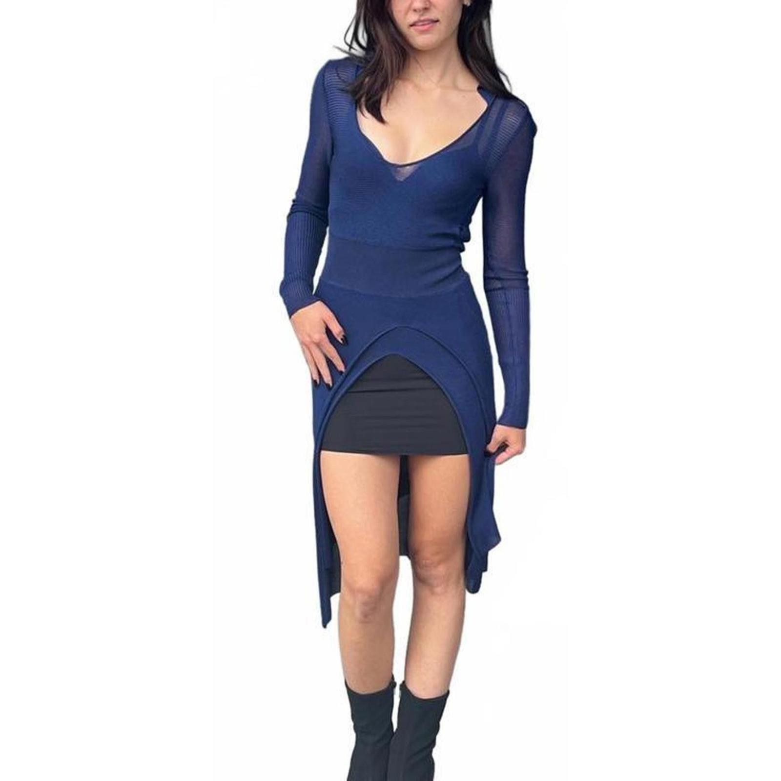 Jacquemus Jacquemus XS Loose Knit Collared Deep V-Neck Dress Size XS / US 0-2 / IT 36-38 - 2 Thumbnail