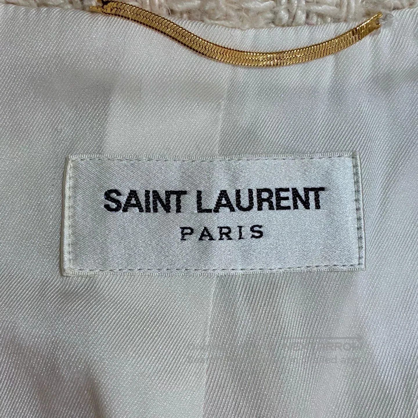 Saint Laurent Paris Saint Laurent Beige Tweed Jacket. Size S / US 4 / IT 40 - 6 Thumbnail
