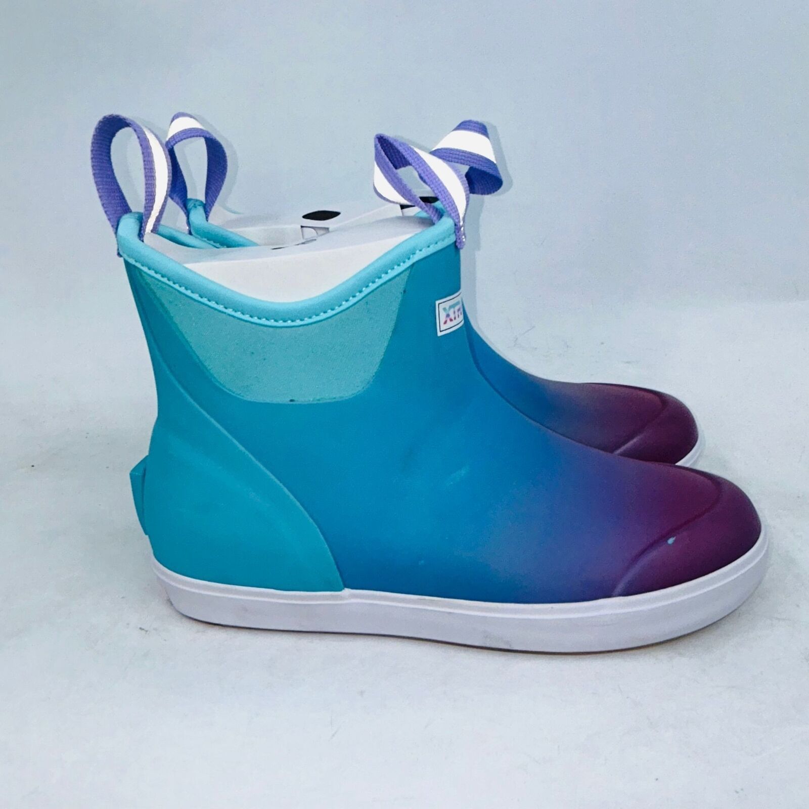 XTRATUF WOMENS BLUE-AURORA WATERPROOF DECK BOOTS SIZE 10