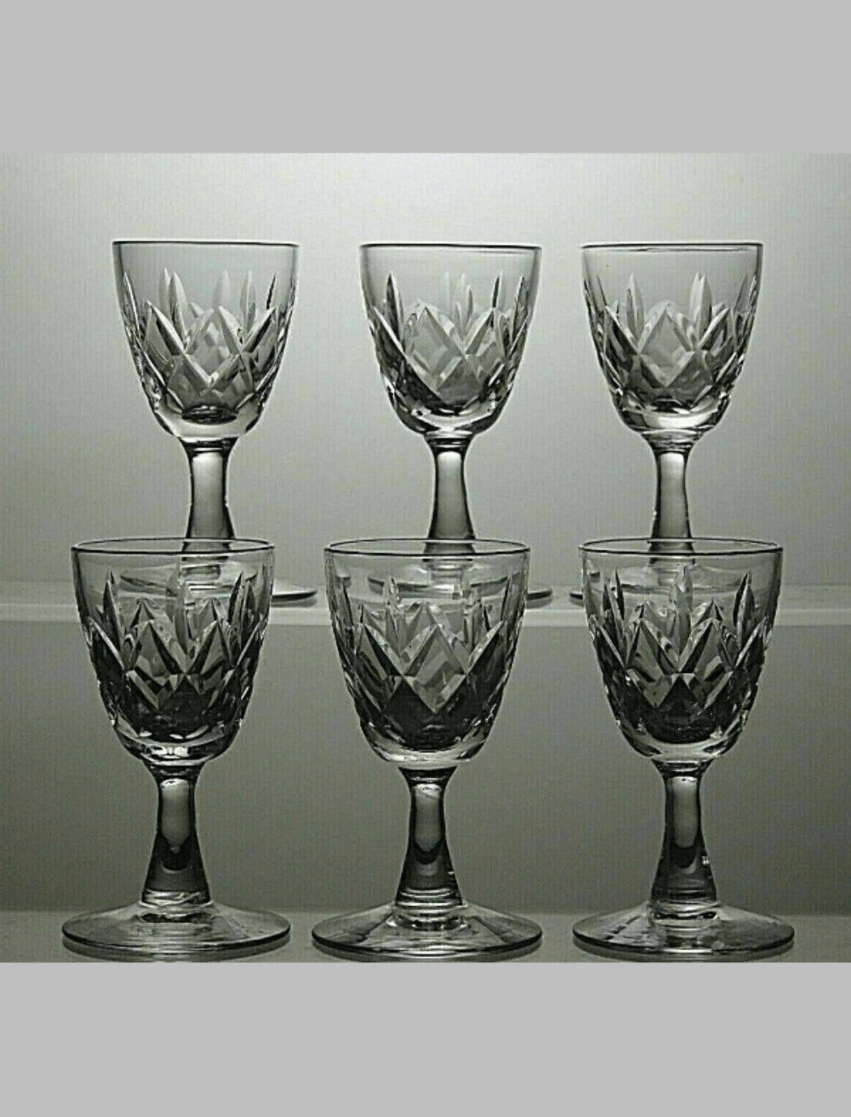 The Unbranded Brand Lead Crystal Cut Glass Set Of 6 Liqueur Glasses 3" Size ONE SIZE - 1 Thumbnail