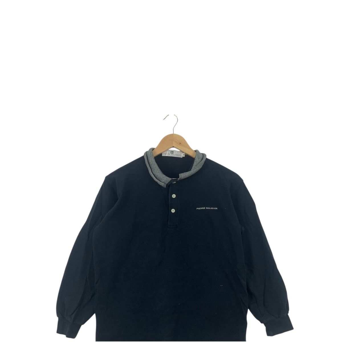 Pierre Balmain Vintage PIERRE BALMAIN PARIS Herringbone Collar Polo Tee Size US M / EU 48-50 / 2 - 2 Thumbnail