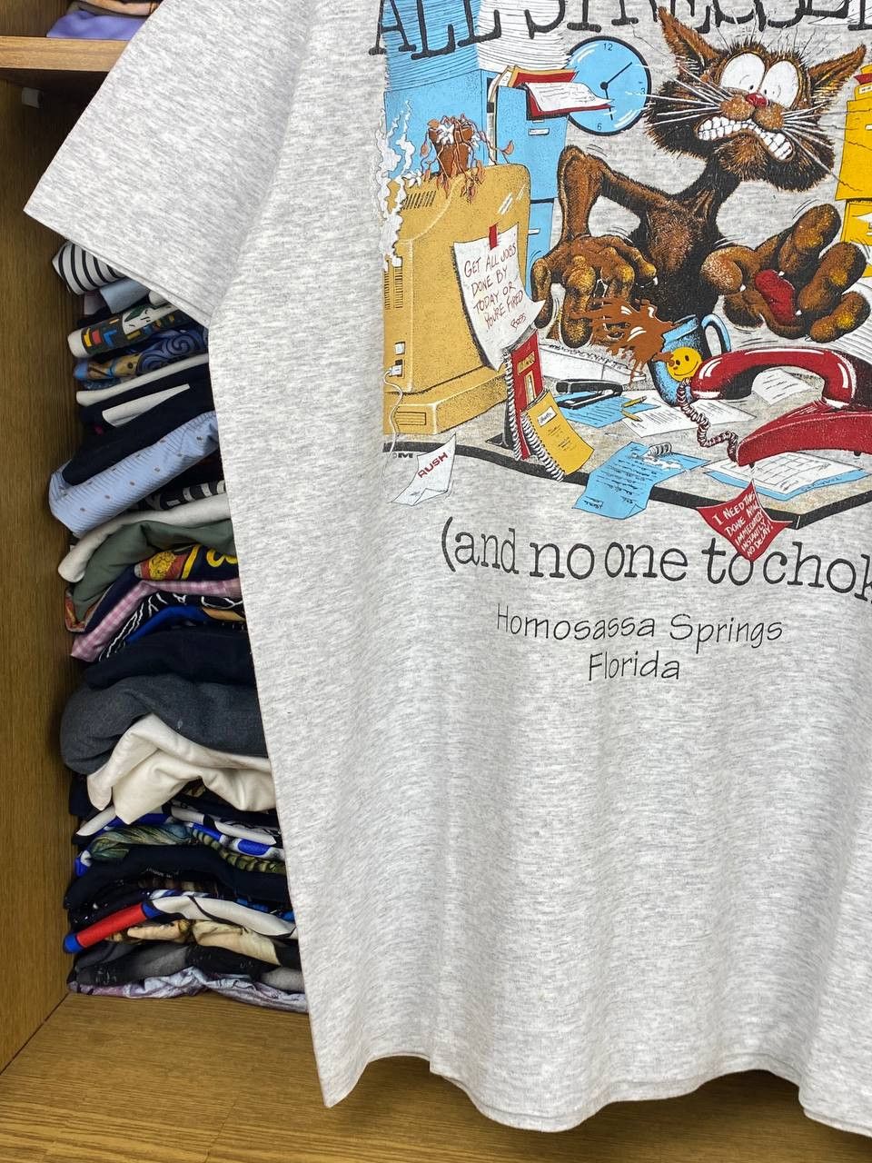 Vintage Vintage All Stressed Out 90s Single Stitch Graphic Tee Size US L / EU 52-54 / 3 - 5 Thumbnail