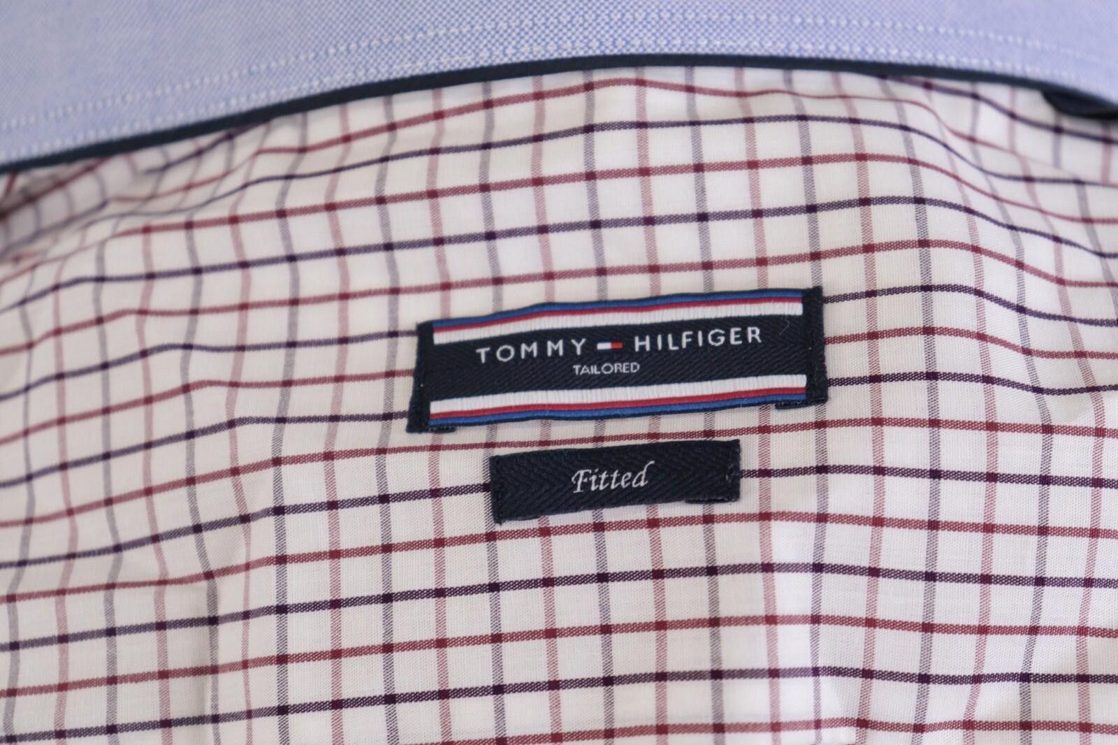 Tommy Hilfiger Tommy Hilfiger Tailored Fitted White Check Shirt 42 16.5 Size US M / EU 48-50 / 2 - 8 Thumbnail