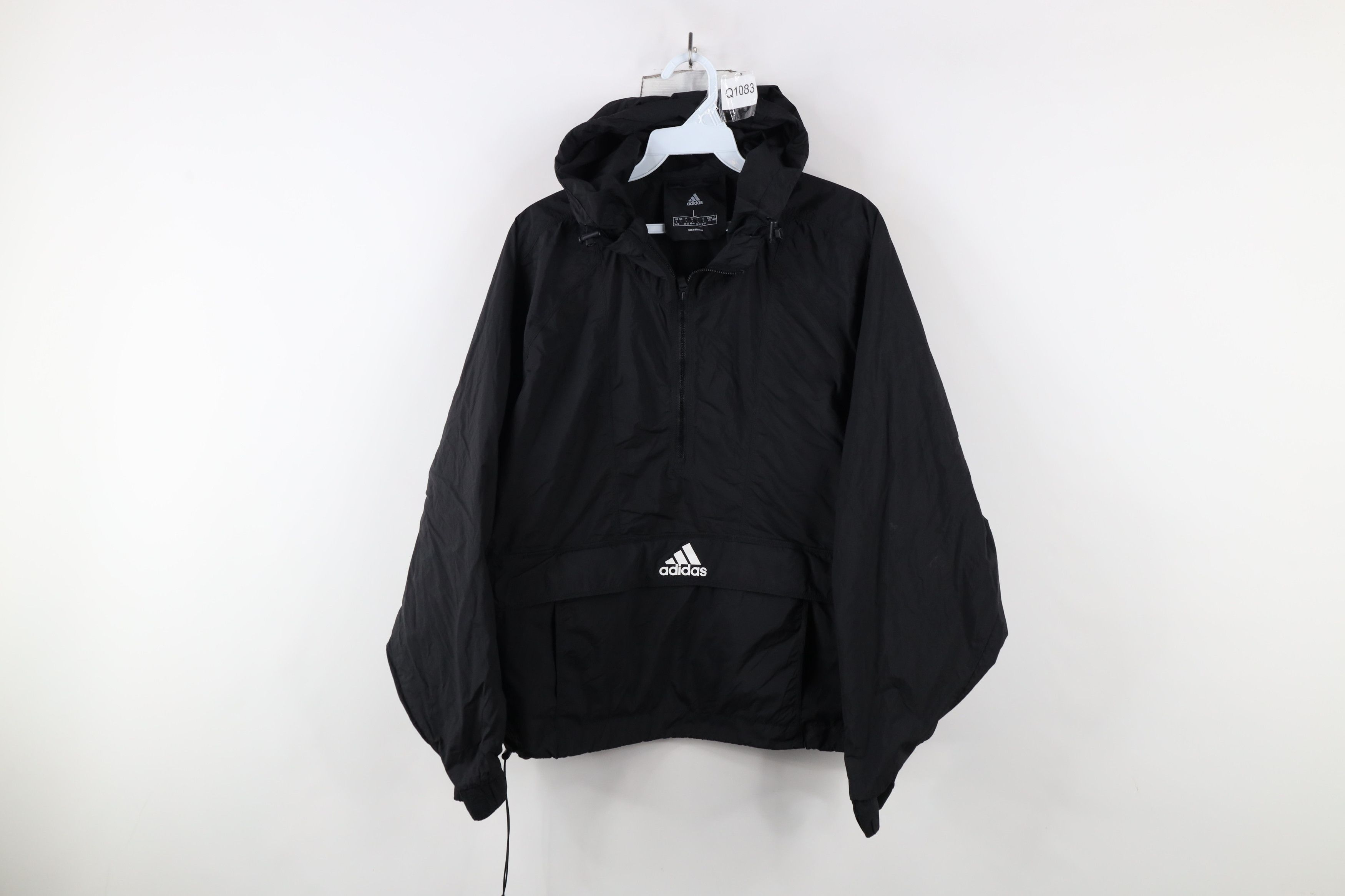 Adidas × Vintage Retro Adidas Baggy Cropped Fit Hooded Windbreaker Jacket Size L / US 10 / IT 46 - 1 Thumbnail