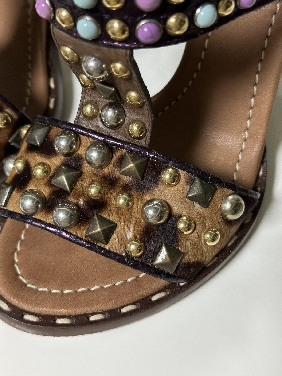Dolce & Gabbana DOLCE&GABBANA Stud Leather Slingback Sandals Size US 5.5 / IT 35.5 - 9 Thumbnail
