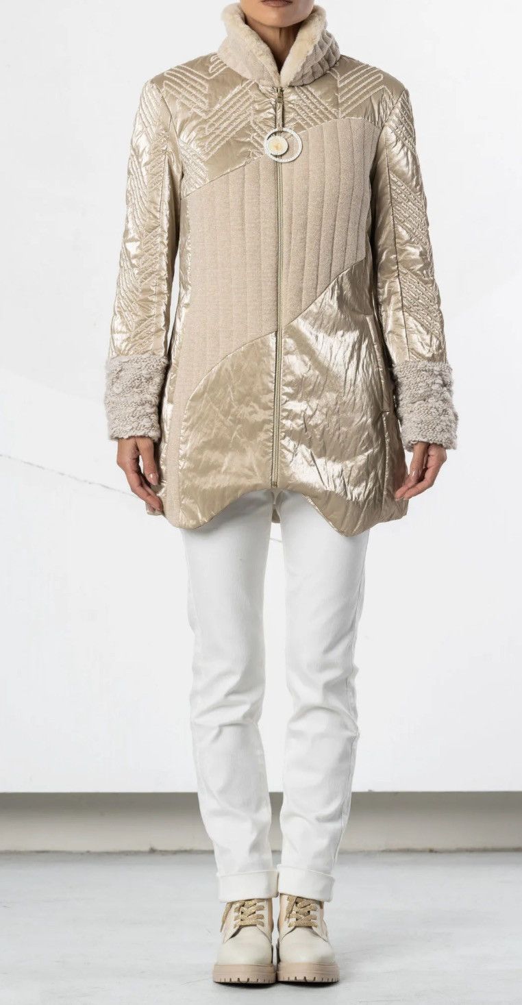 Elisa Cavaletti Elisa Cavaletti Beige Quilted Jacket Size L / US 10 / IT 46 - 2 Thumbnail