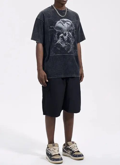 Japanese Brand Streetwear Washed Vintage Graphic Harajuku T-Shirt Size US L / EU 52-54 / 3 - 5 Thumbnail