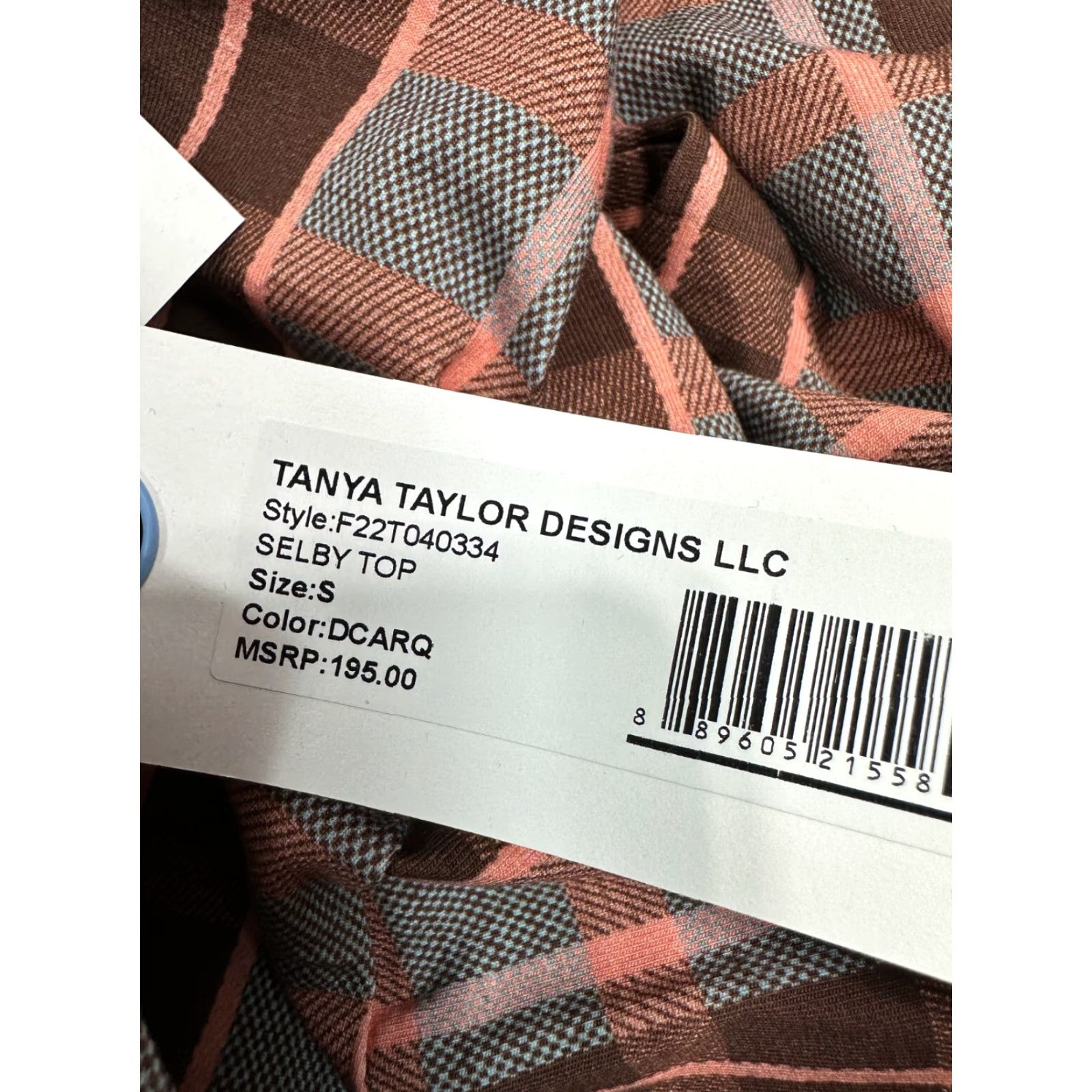 Tanya Taylor Tanya Taylor Selby Top Gray Burgundy Checkered Pullover Organic Cotton Sz S Pullover Womens Shirt Turtleneck Long Sleeve, 195 Size S / US 4 / IT 40 - 7 Thumbnail