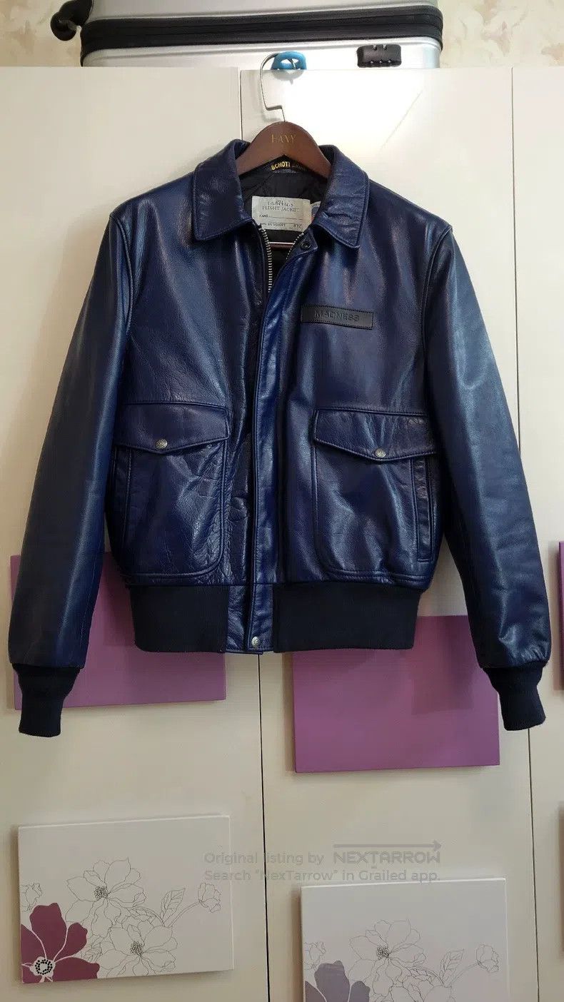 Schott Schott A2 men's leather jacket retro Size US XL / EU 56 / 4 - 2 Thumbnail