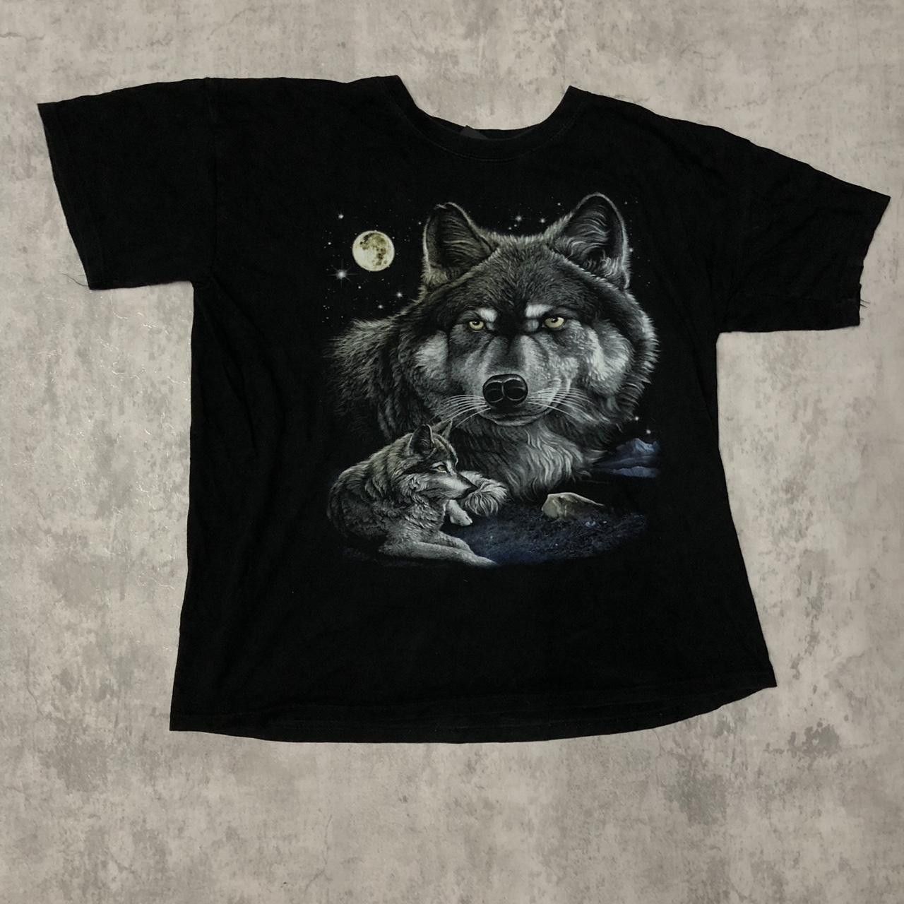 Other Black wolf and cat graphic tee #wolftee Size US XXL / EU 58 / 5 - 1 Thumbnail