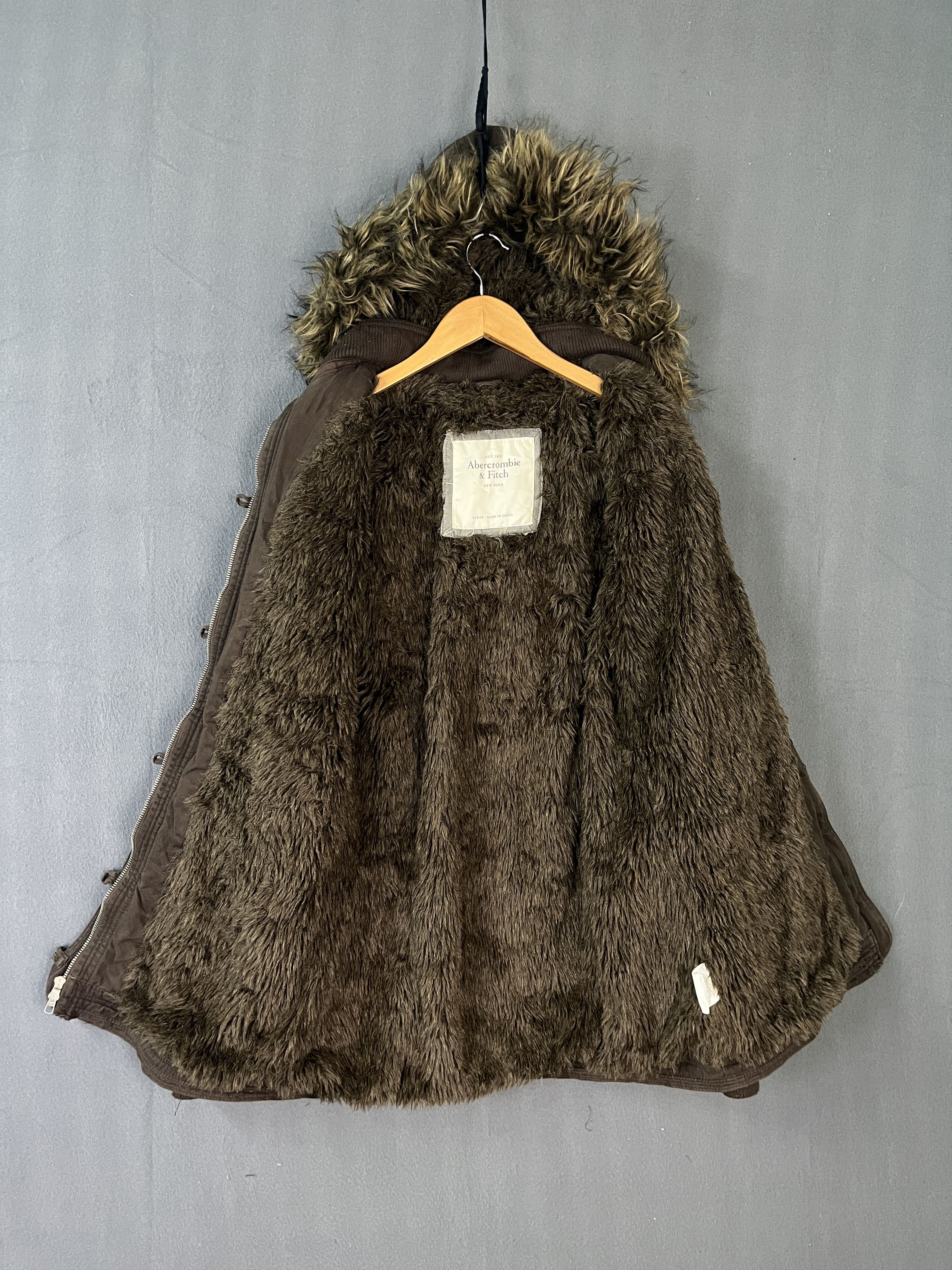 Abercrombie & Fitch 🔥Vintage Abercrombie Full Fur Hoodie Parka Jacket Size L / US 10 / IT 46 - 8 Thumbnail