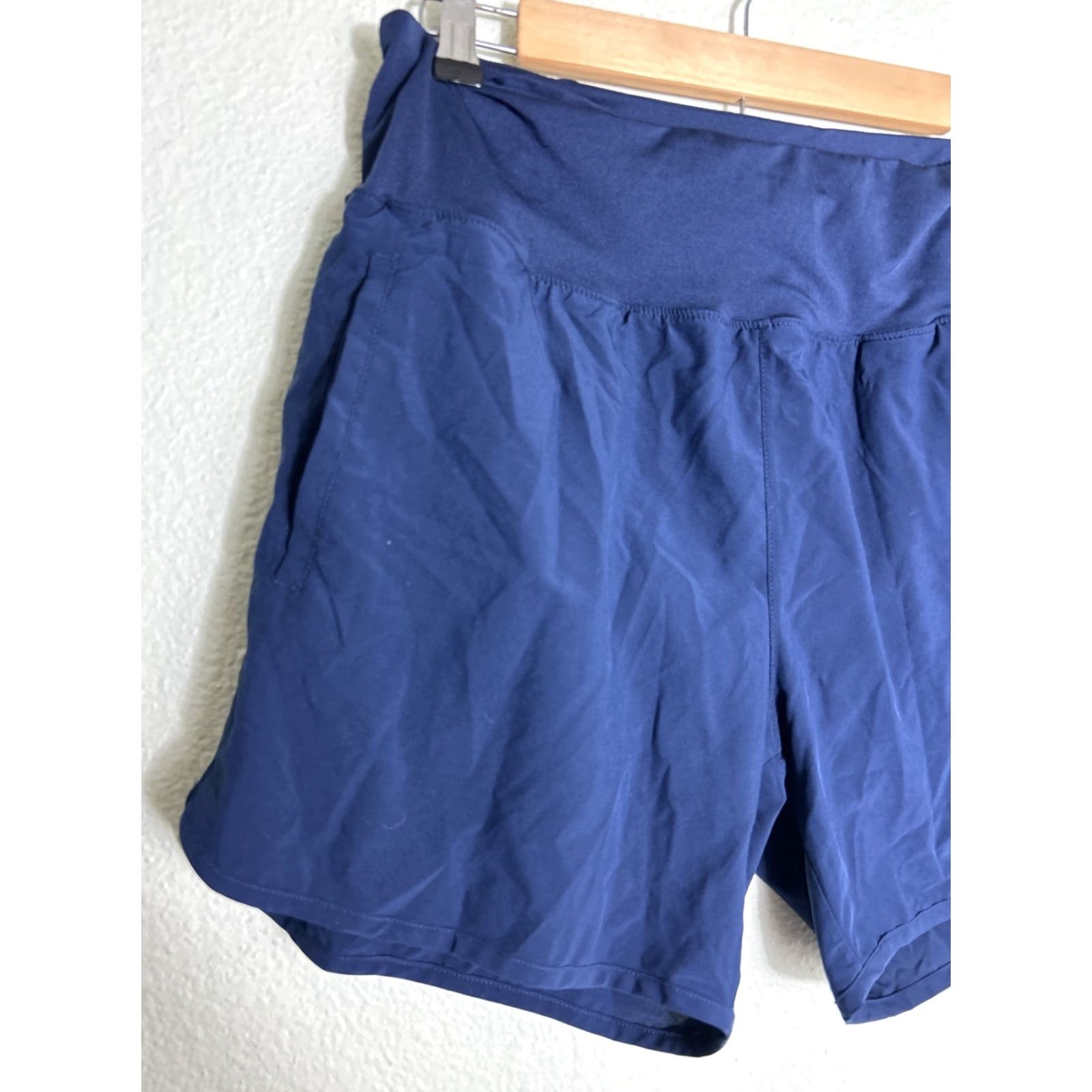 Vintage Baleaf Mens Athletic Shorts Navy Blue Pockets Polyester 32X5 M Regular Size US 31 - 2 Thumbnail