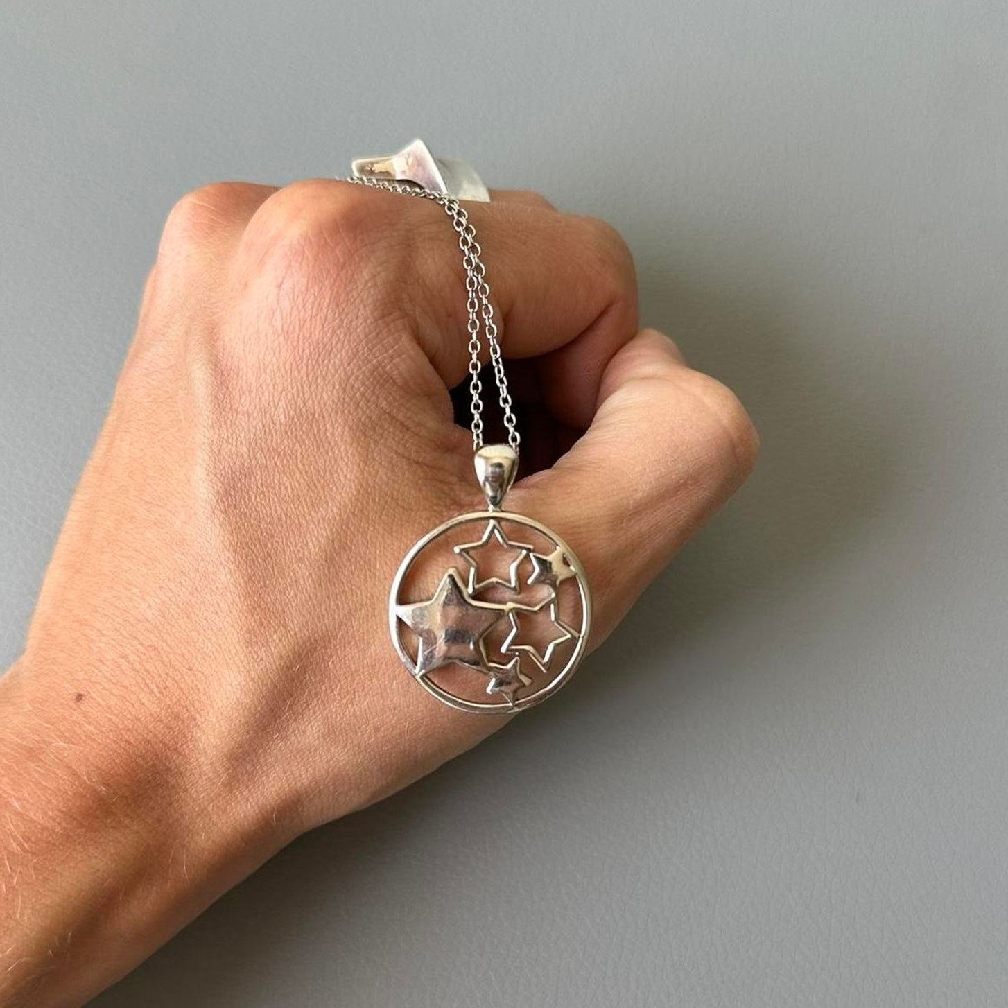 Jewelry Vintage 00s Y2K Silver Chunky Star Charm Pendant Neclace Size ONE SIZE - 1 Thumbnail