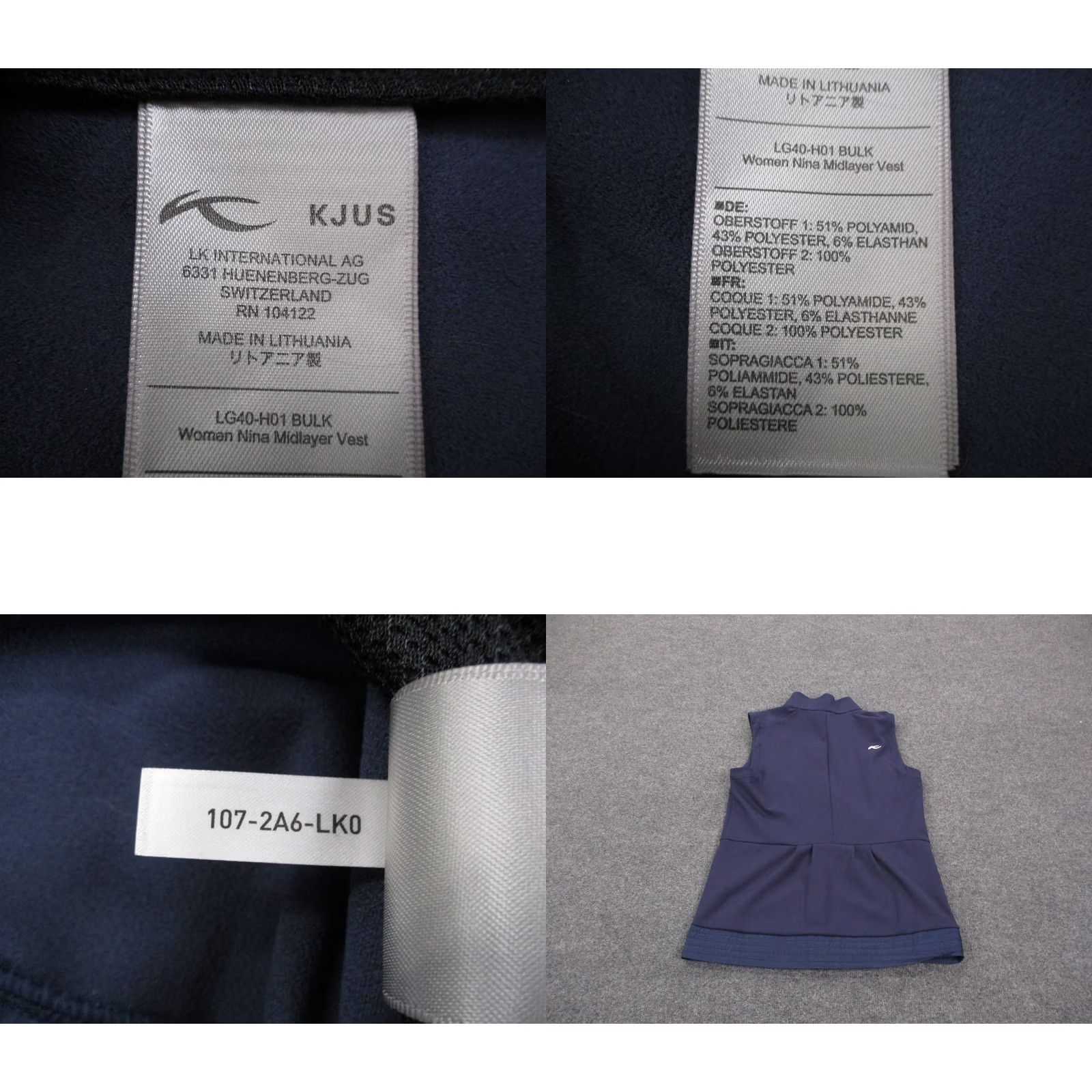KJUS KJUS Vest Womens 38 Blue Zip Pockets Lightweight Windbreaker Outdoor Winter Spring Fall Regular Size XS / US 0-2 / IT 36-38 - 8 Thumbnail