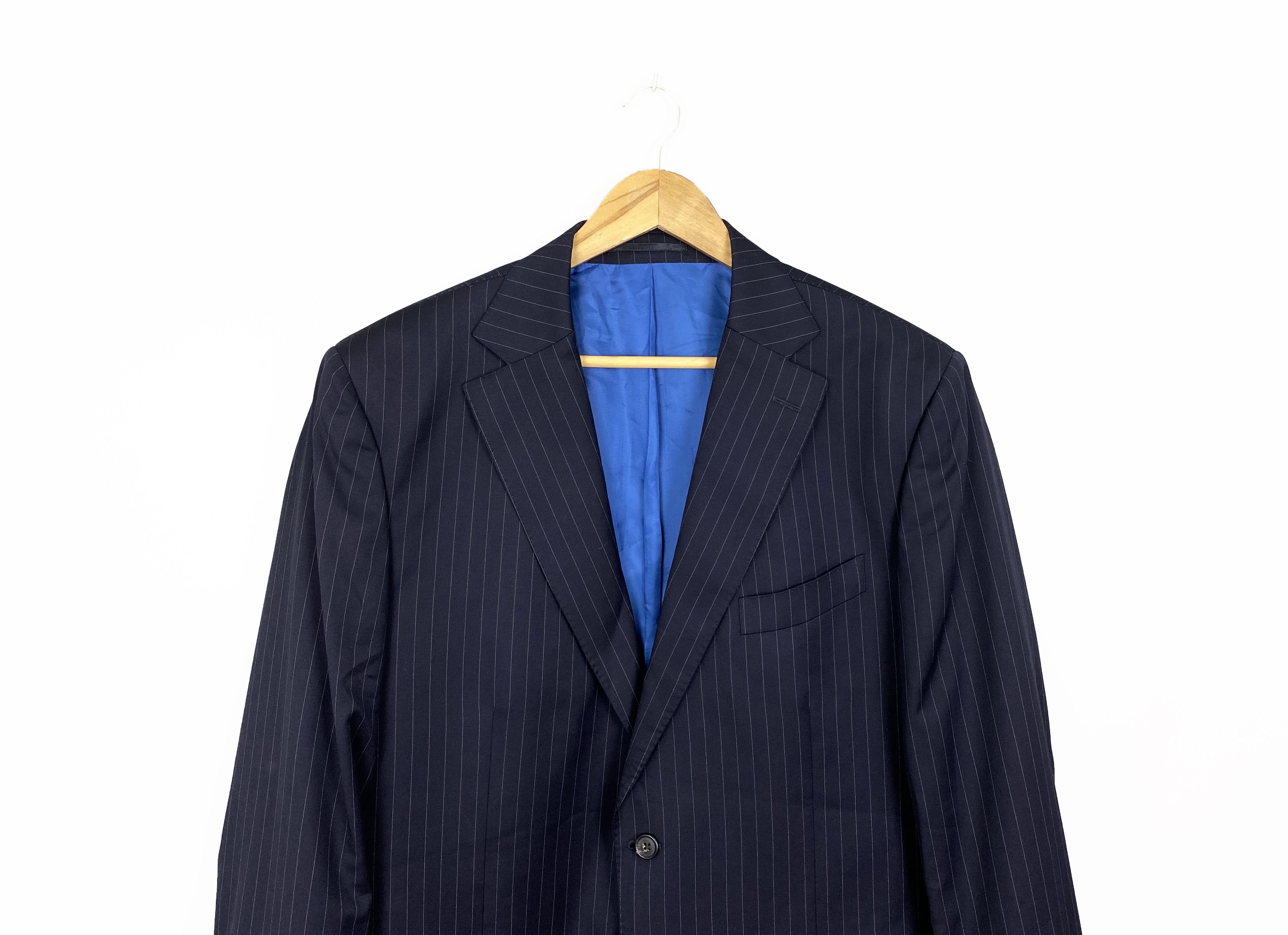 Suitsupply SUITSUPPLY Sevilha Striped Wool Navy Blazer Size 58 / US 48 Size 48R - 2 Thumbnail