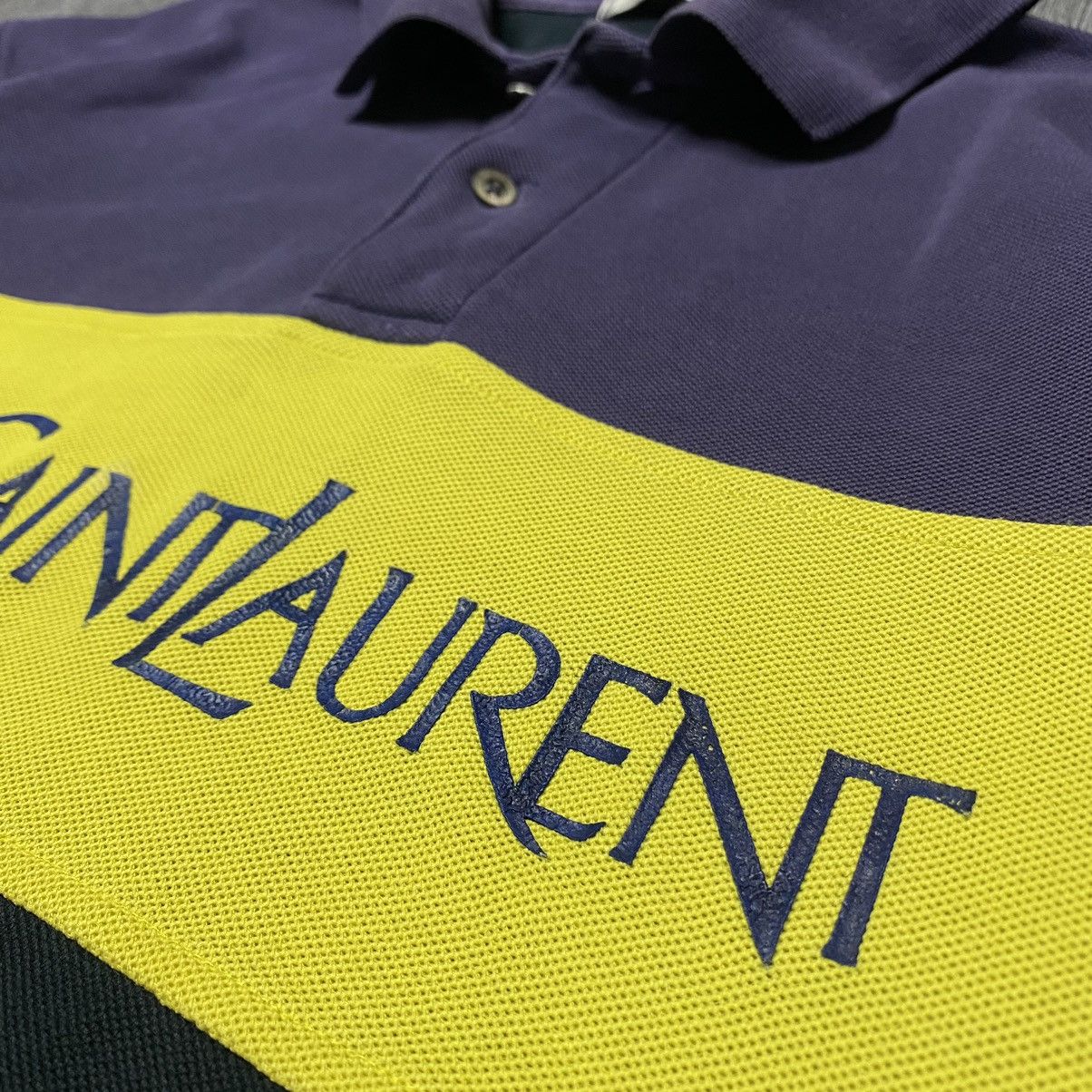 Vintage × Yves Saint Laurent Vintage YSL polo shirt big logo Size US M / EU 48-50 / 2 - 6 Thumbnail