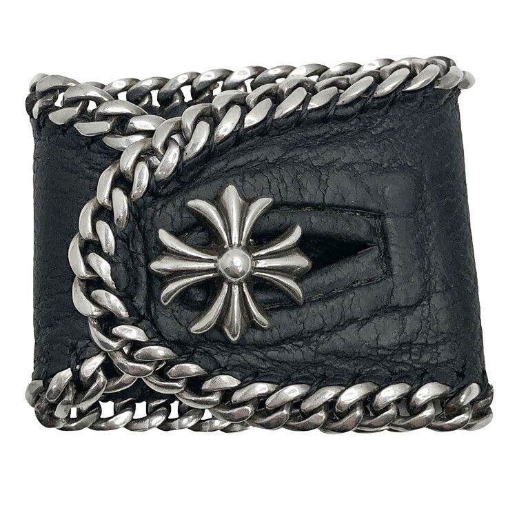 Chrome Hearts Chrome Hearts Plus Charm Leather Bracelet Size ONE SIZE - 1 Thumbnail