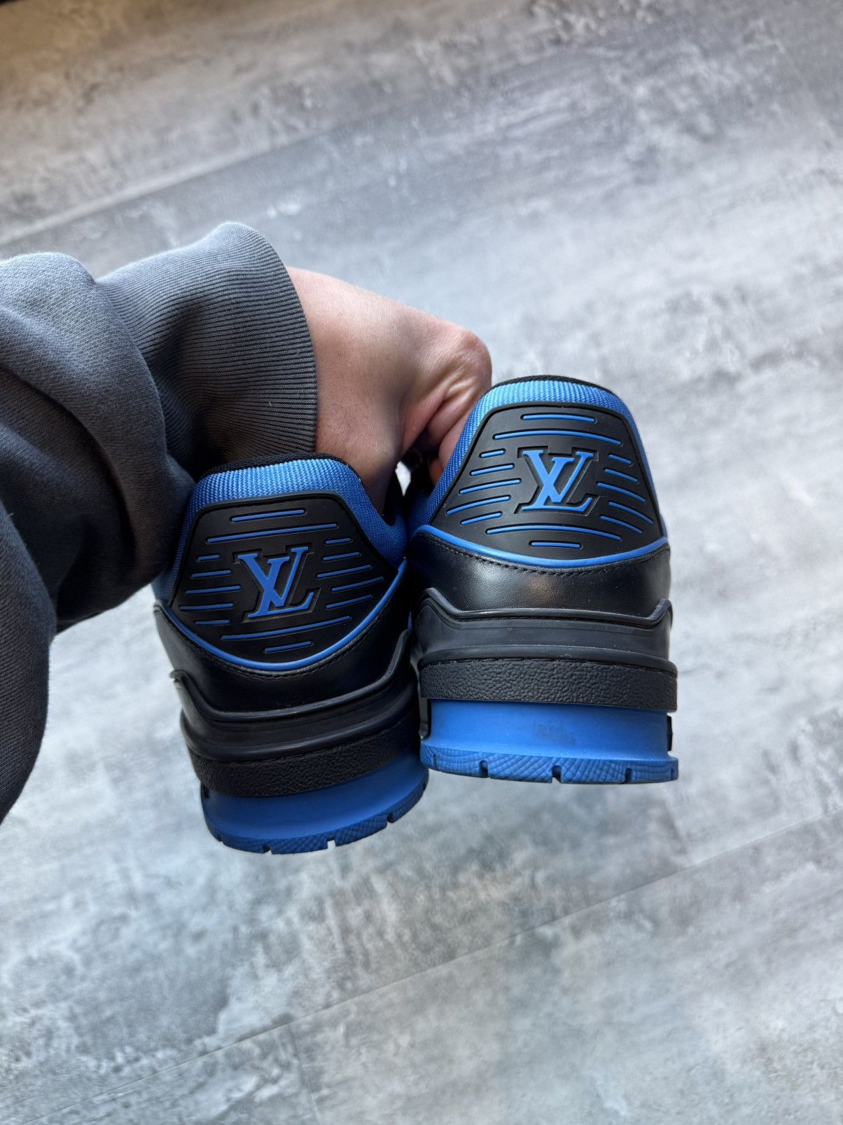 Louis Vuitton Louis Vuitton LV Trainer sneakers in black and blue calfskin Size US 8 / EU 41 - 5 Thumbnail