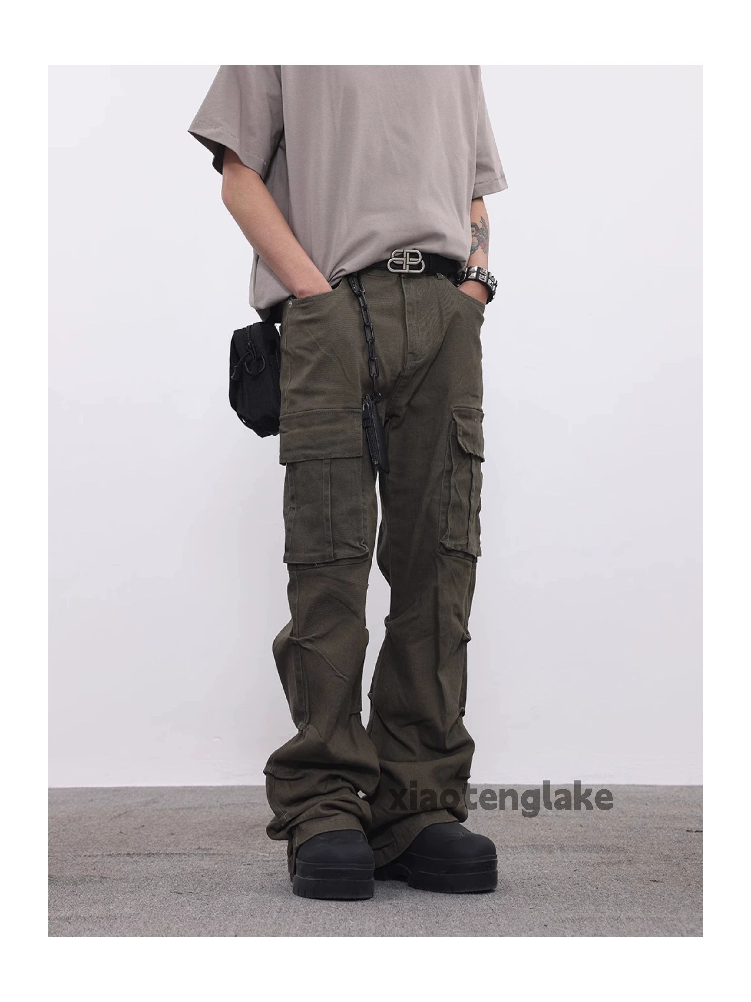 Designer × Vintage utility military pleated outdoor punk grunge cargo pants Size US 32 / EU 48 - 8 Thumbnail