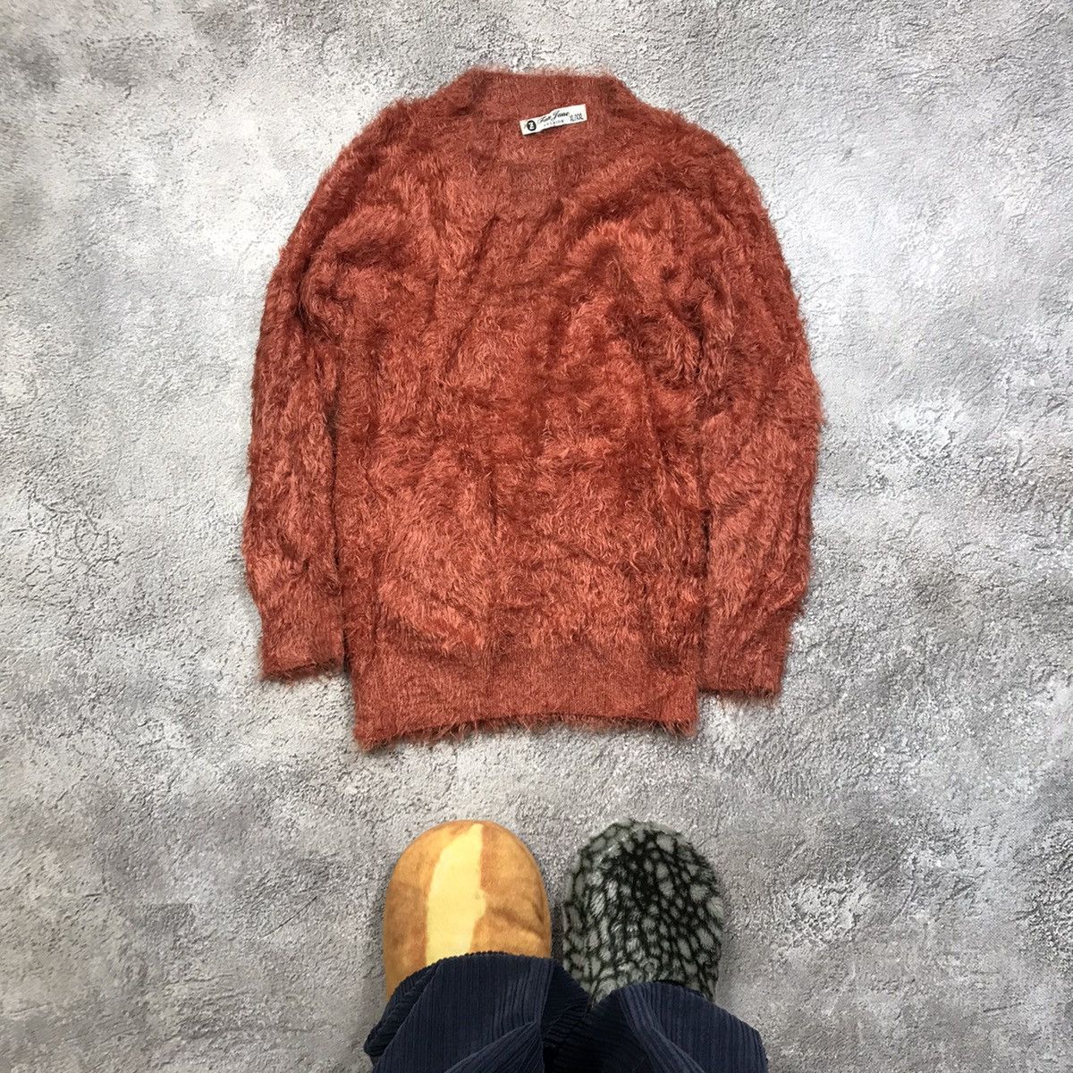 Vintage Vintage 90s Oversized Mohair Knit Sweater Abstract Y2K S Size S / US 4 / IT 40 - 1 Thumbnail