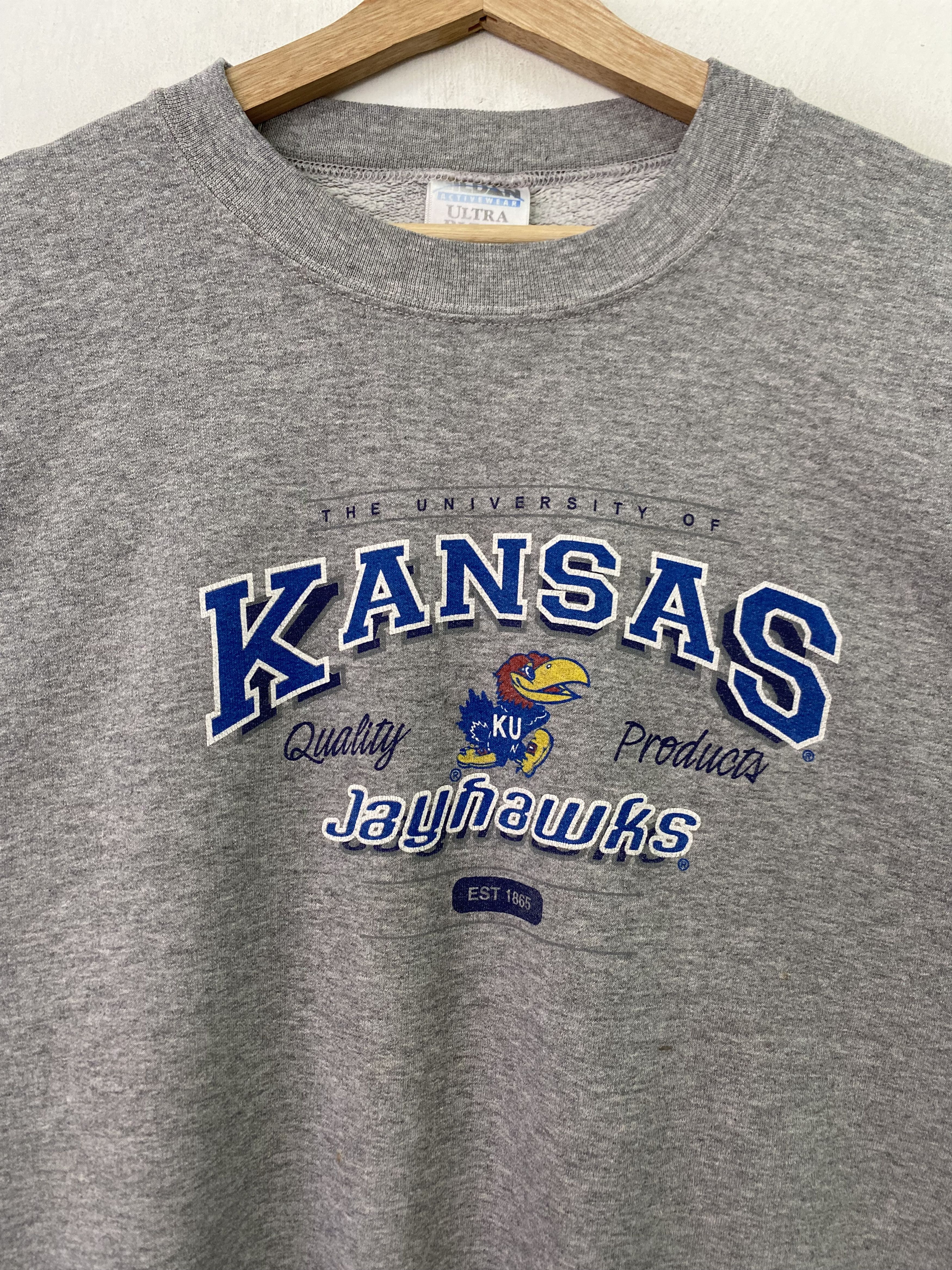 Vintage Vintage University Kansas Jayhawks Sweatshirt XL size Grey Size US XL / EU 56 / 4 - 3 Thumbnail