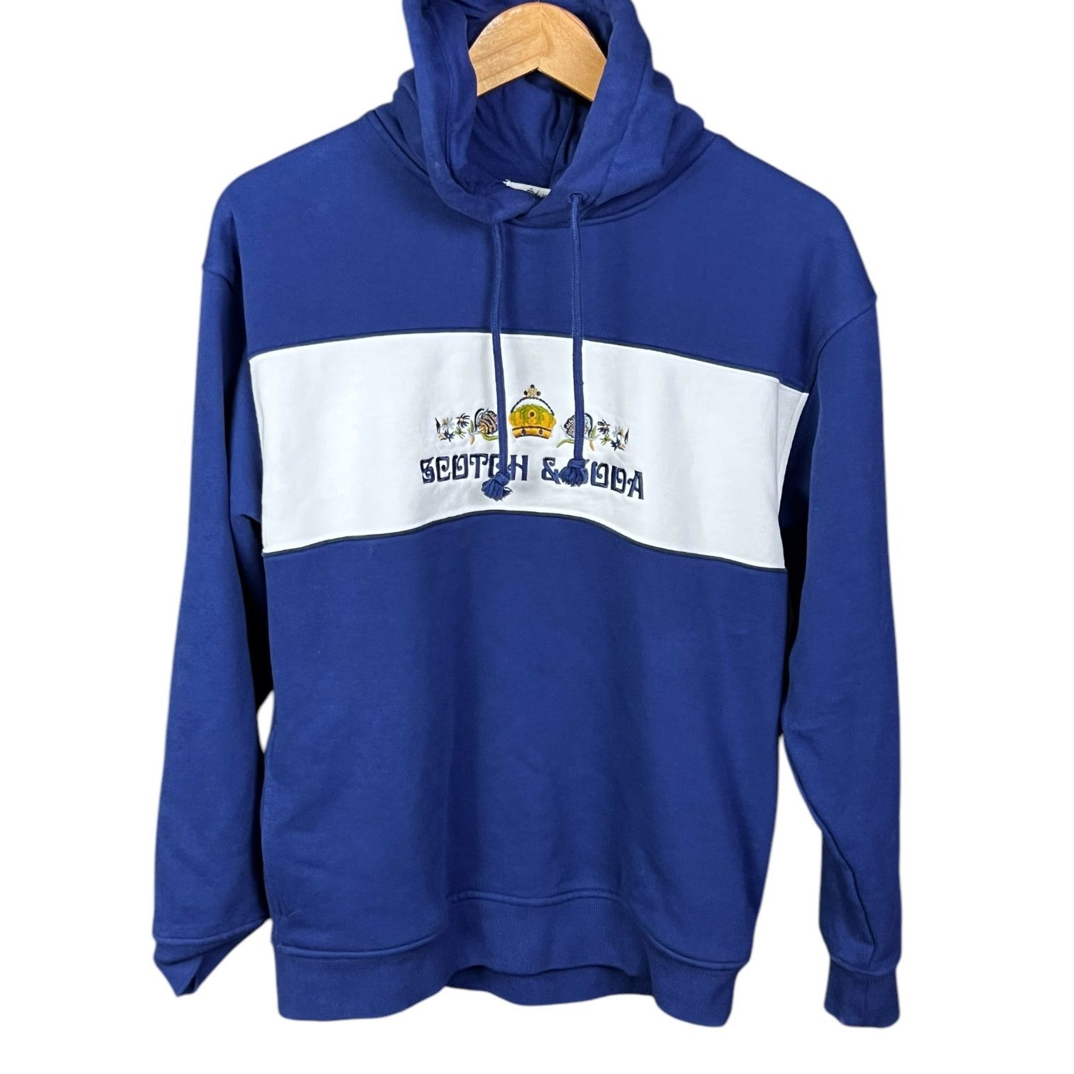 Scotch & Soda Scotch & Soda Mens S Hoodie Sweatshirt Embroidered Blue EX Size US S / EU 44-46 / 1 - 1 Thumbnail