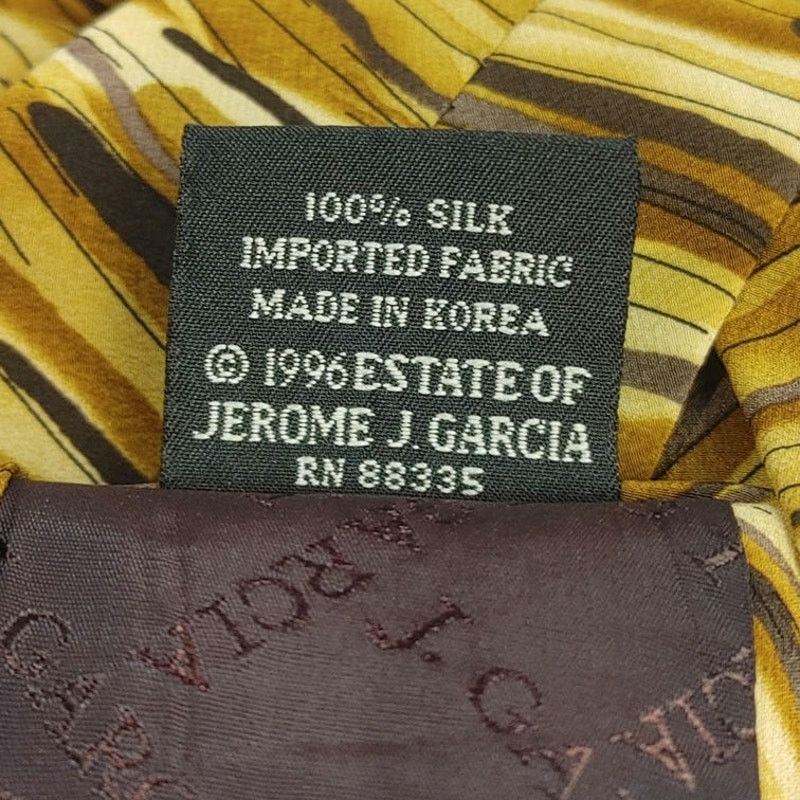 Other VTG J.Garcia Men's OS Yellow/Gold/Brown Abstract Silk Tie Size ONE SIZE - 4 Thumbnail