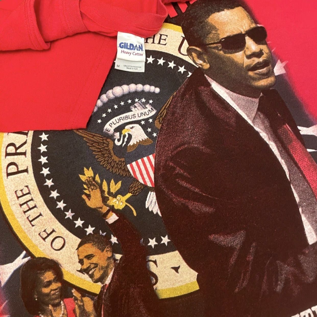 Vintage VINTAGE Obama President Mission Complete Rap Tee VTG Shirt Mens M Red 90s Hip Hop USA Shirt Mens Size US M / EU 48-50 / 2 - 2 Thumbnail