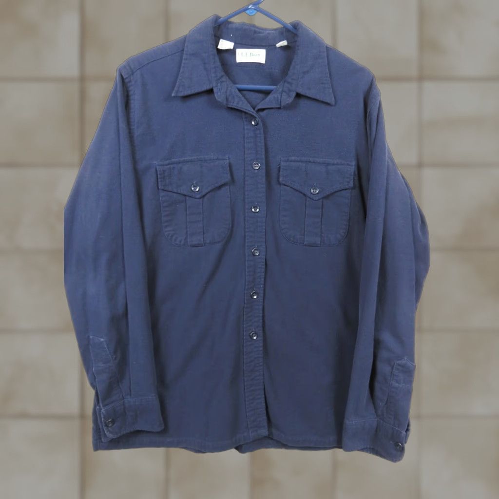 Vintage VINTAGE L.L. Bean Shirt 20 Regular Blue Chamois Cloth Button Up Long Sleeve Mens Size US XXL / EU 58 / 5 - 1 Thumbnail