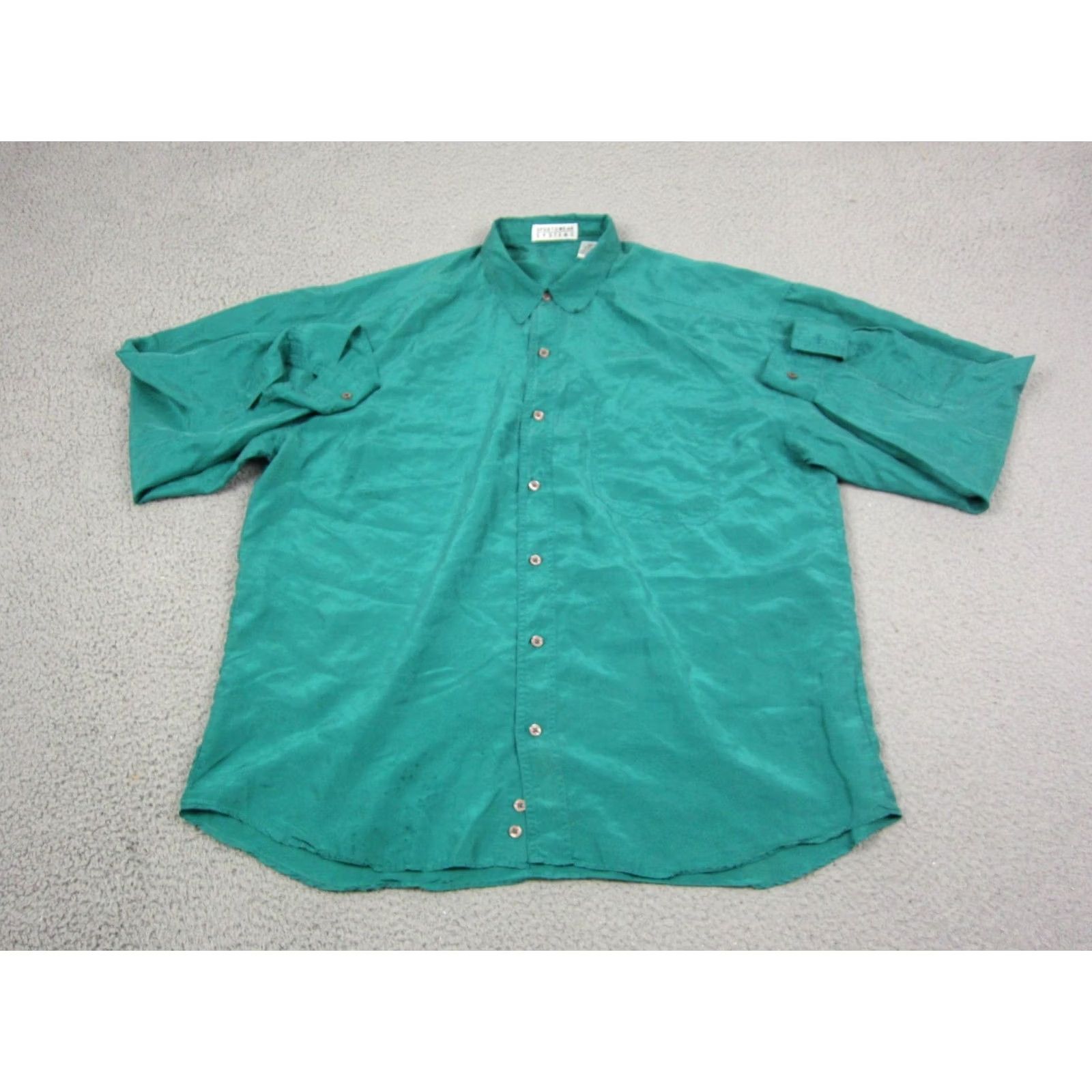 Vintage VINTAGE Sportswear Systems Shirt Mens XL Green 100% Silk Button Up 90s Size US XL / EU 56 / 4 - 2 Thumbnail