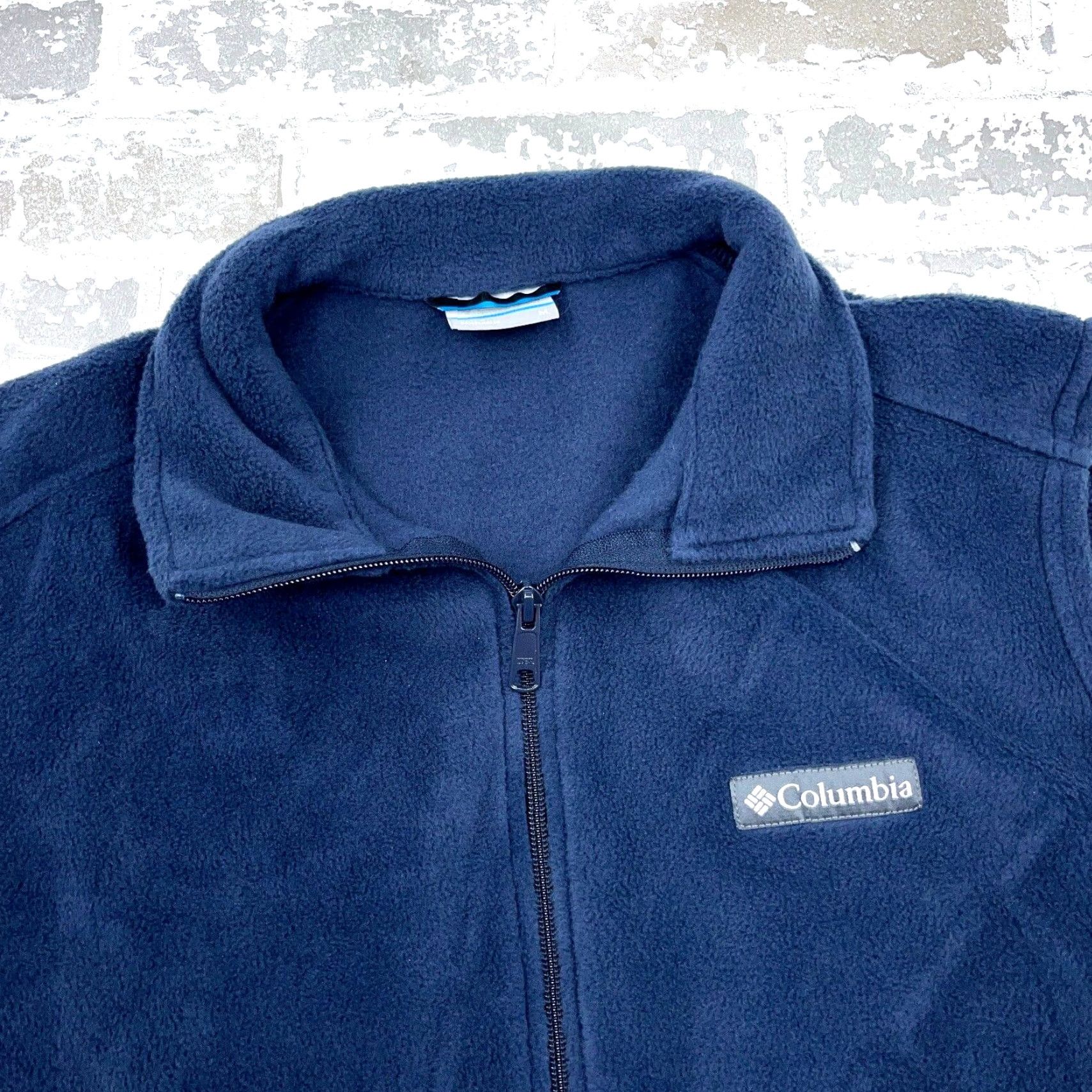 Vintage Columbia Vest Men Medium Blue Fleece Full Zip Jacket Benton Springs Navy Size US M / EU 48-50 / 2 - 2 Thumbnail