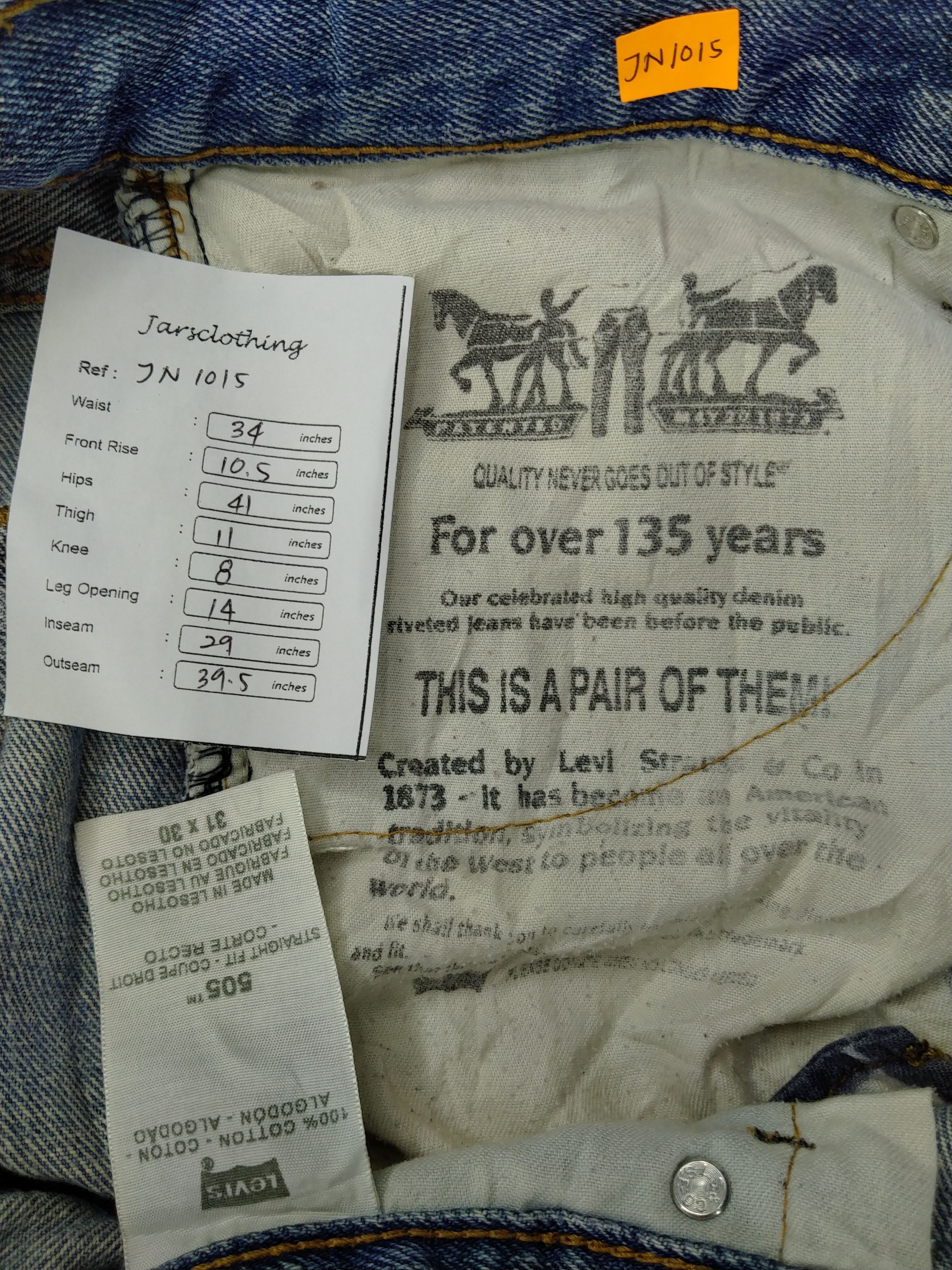Levi's Blue Wash Vintage Levi's 505 Jeans 34x29 Denim JN1015 Size US 34 / EU 50 - 8 Thumbnail