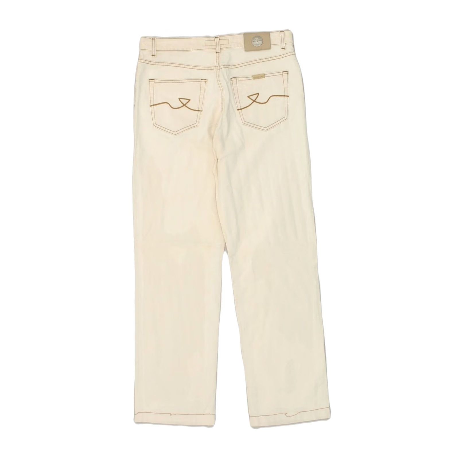 Trussardi TRUSSARDI JEANS Womens Straight Jeans Beige Cotton W34 L30 Size 24" / US 00 / IT 34 - 2 Thumbnail
