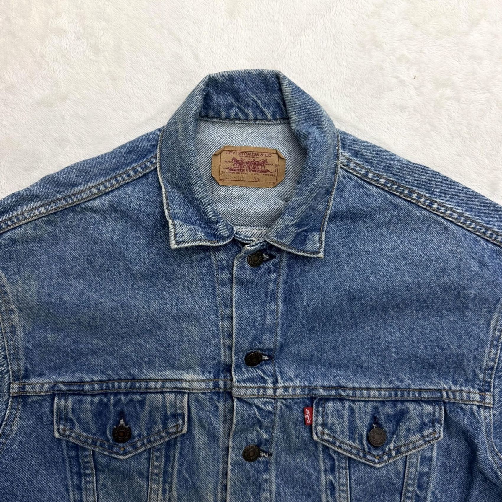 Levi's VINTAGE Levi's Jacket Mens Small Blue Denim Trucker Bomber Made USA 70507-0214 Size US S / EU 44-46 / 1 - 2 Thumbnail