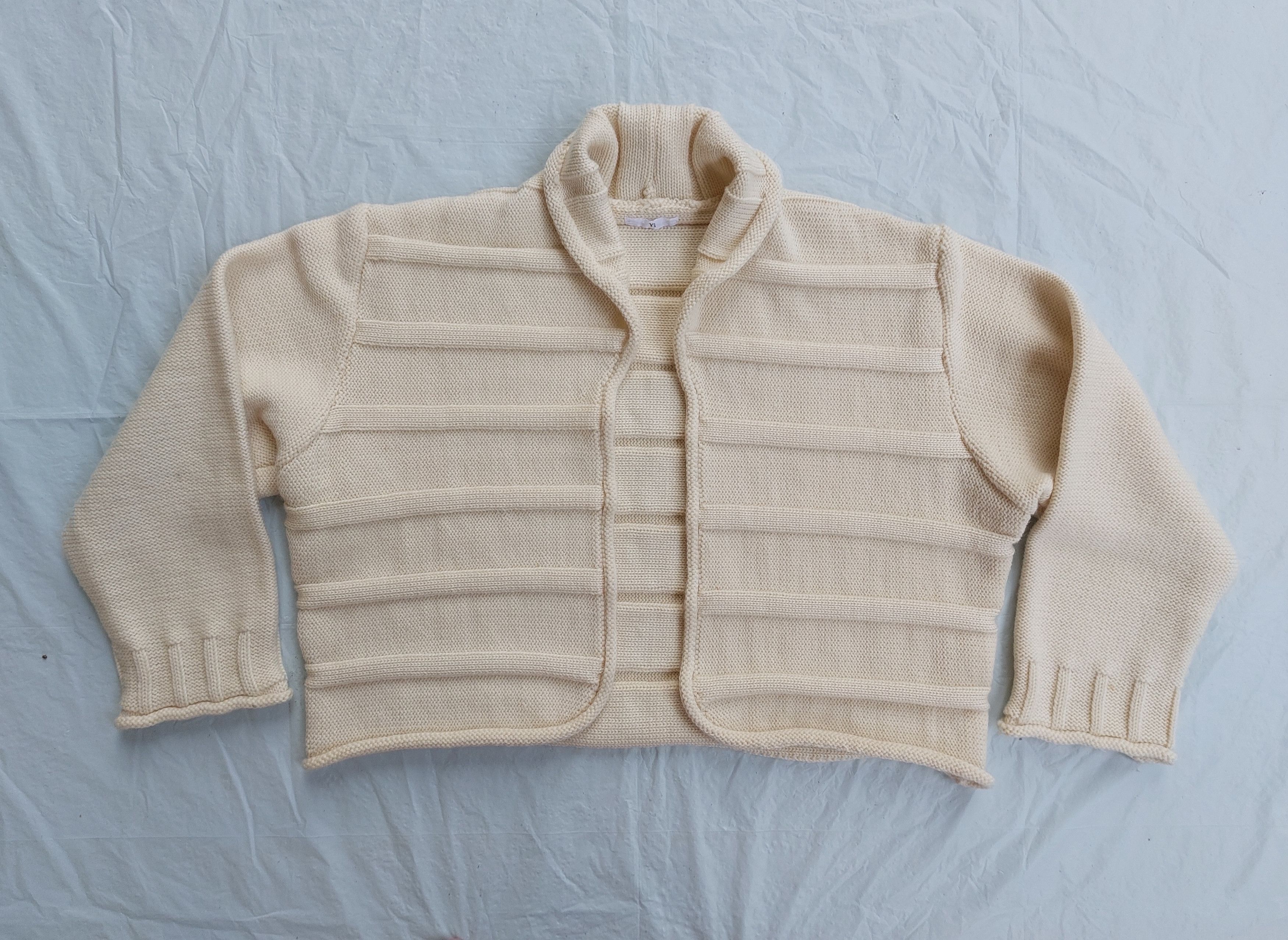 Yohji Yamamoto Y'S by YOHJI YAMAMOTO wool cropped knitted open jacket Size US L / EU 52-54 / 3 - 1 Thumbnail