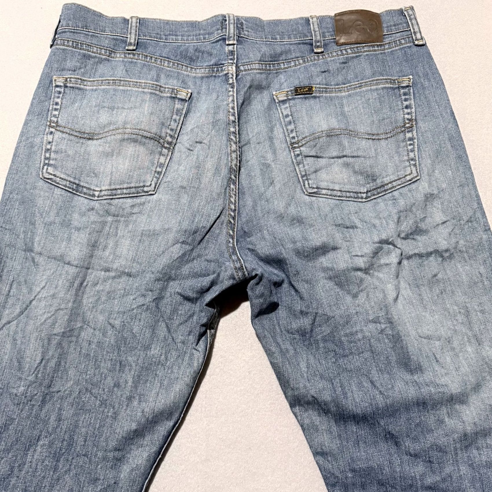 Lee Lee Jeans Men Blue Denim Stretch Mid Rise Classic Straight Zip Fly 38x30 Size US 38 / EU 54 - 3 Thumbnail