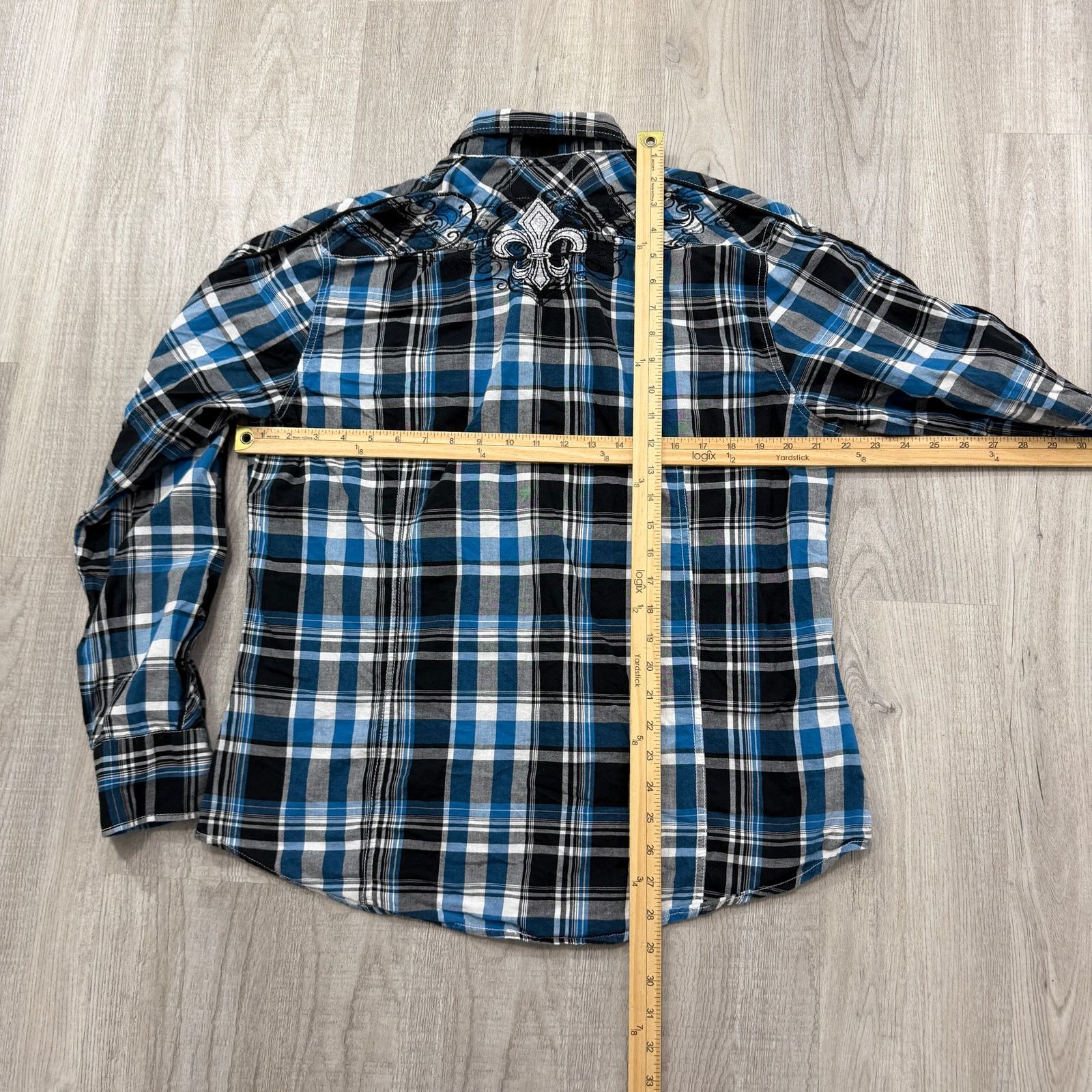 Vintage Vintage POP ICON Cyber Button Shirt Men's 2XL Blue Plaid y2k Size US XXL / EU 58 / 5 - 7 Thumbnail