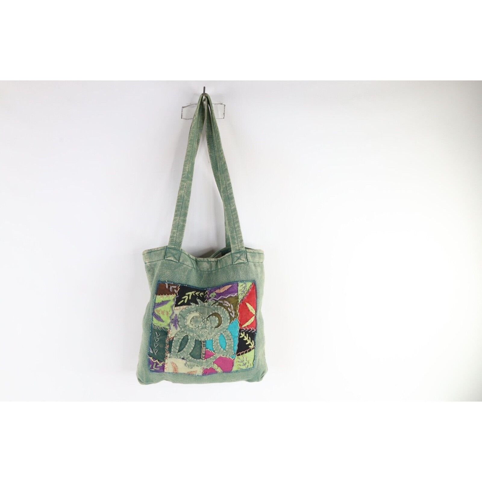 Vintage Vintage 90s Streetwear Faded Acid Wash Embroidered Owl Bag Size ONE SIZE - 1 Thumbnail